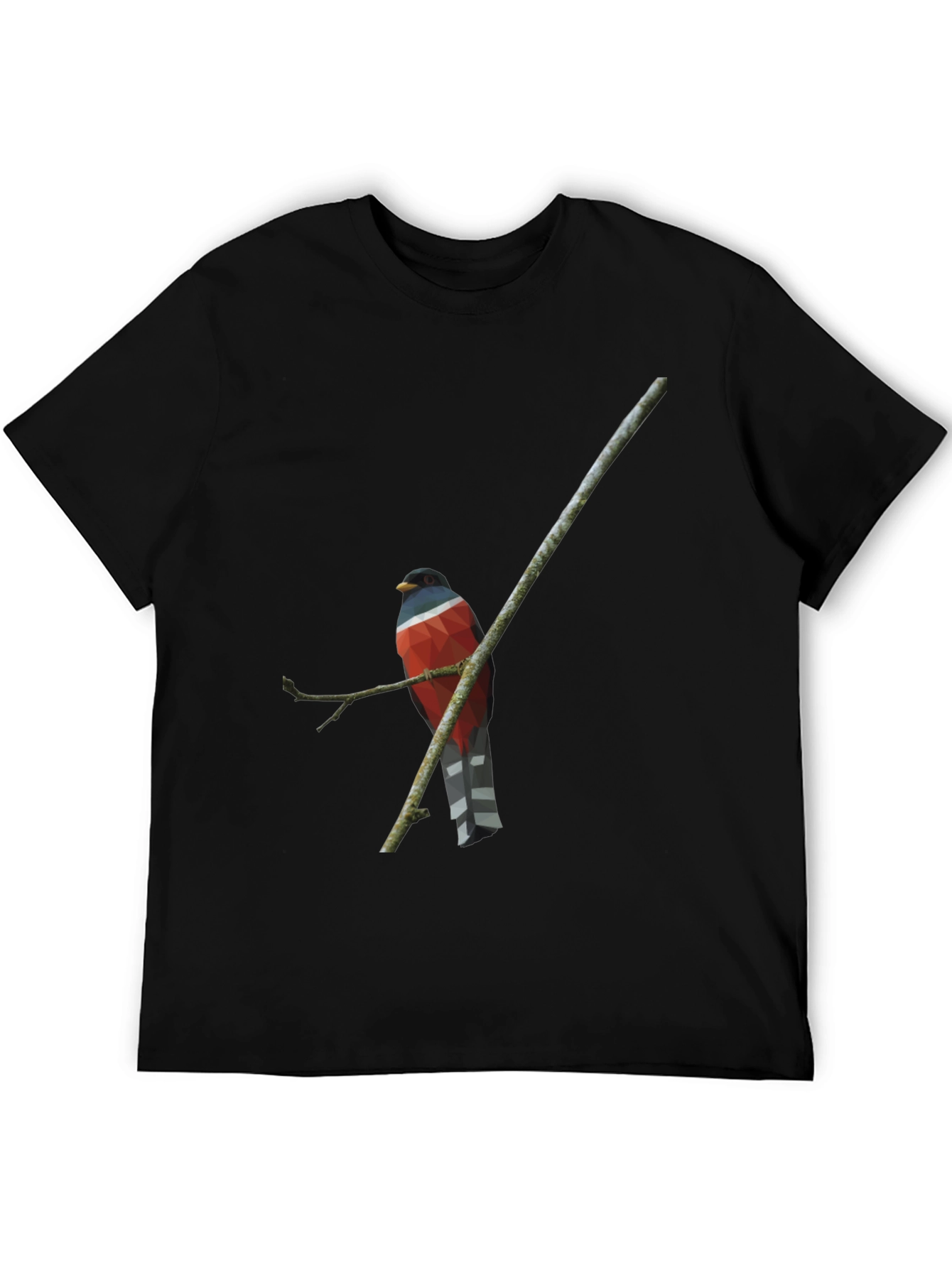 Geometric Bird on Branch Graphic Tee