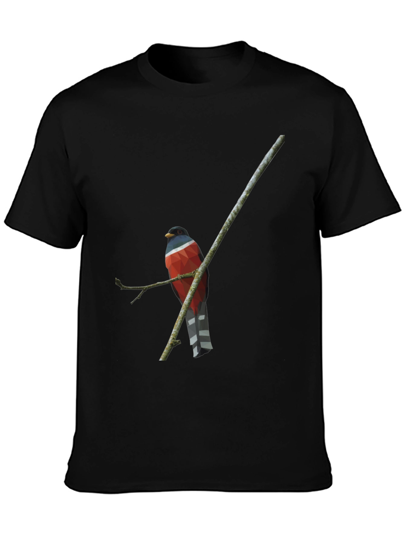 Geometric Bird on Branch Graphic Tee