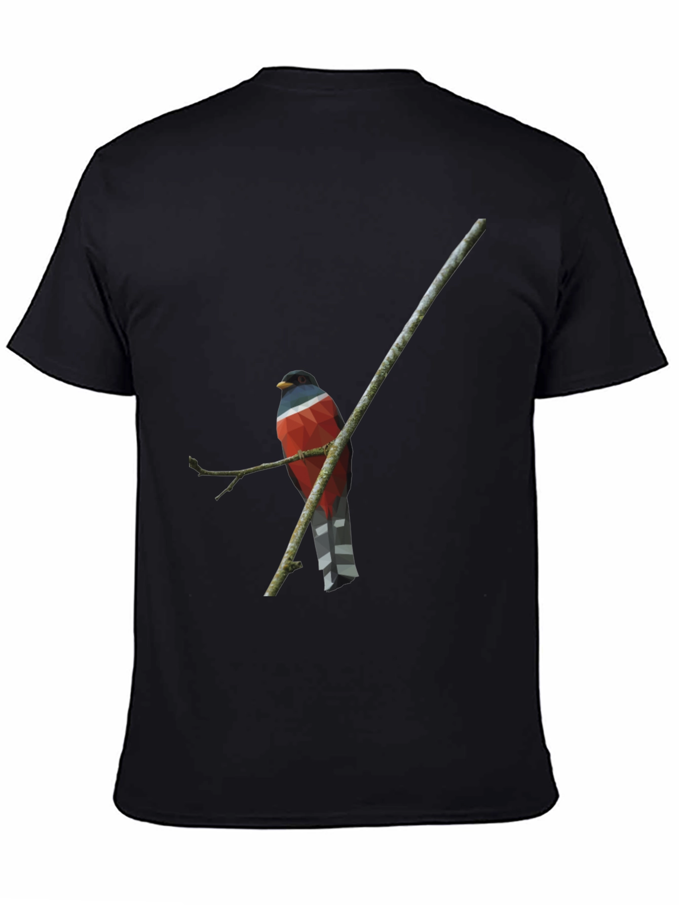 Geometric Bird on Branch Graphic Tee