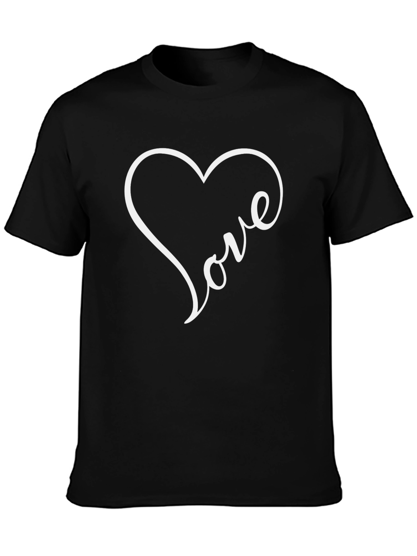 Love Heart Graphic Tee - Black Casual Shirt