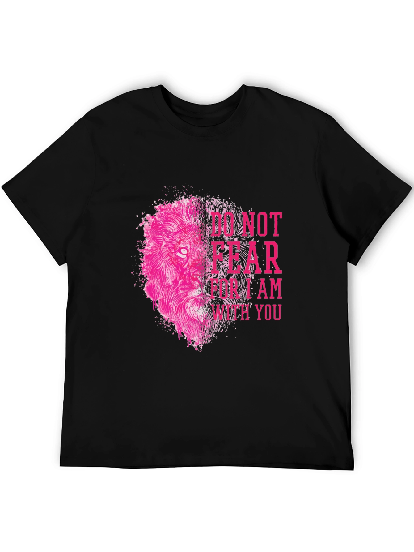 Lion Graphic Print Black T-Shirt