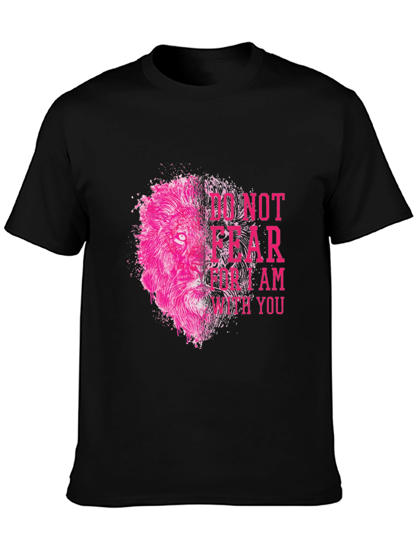 Lion Graphic Print Black T-Shirt
