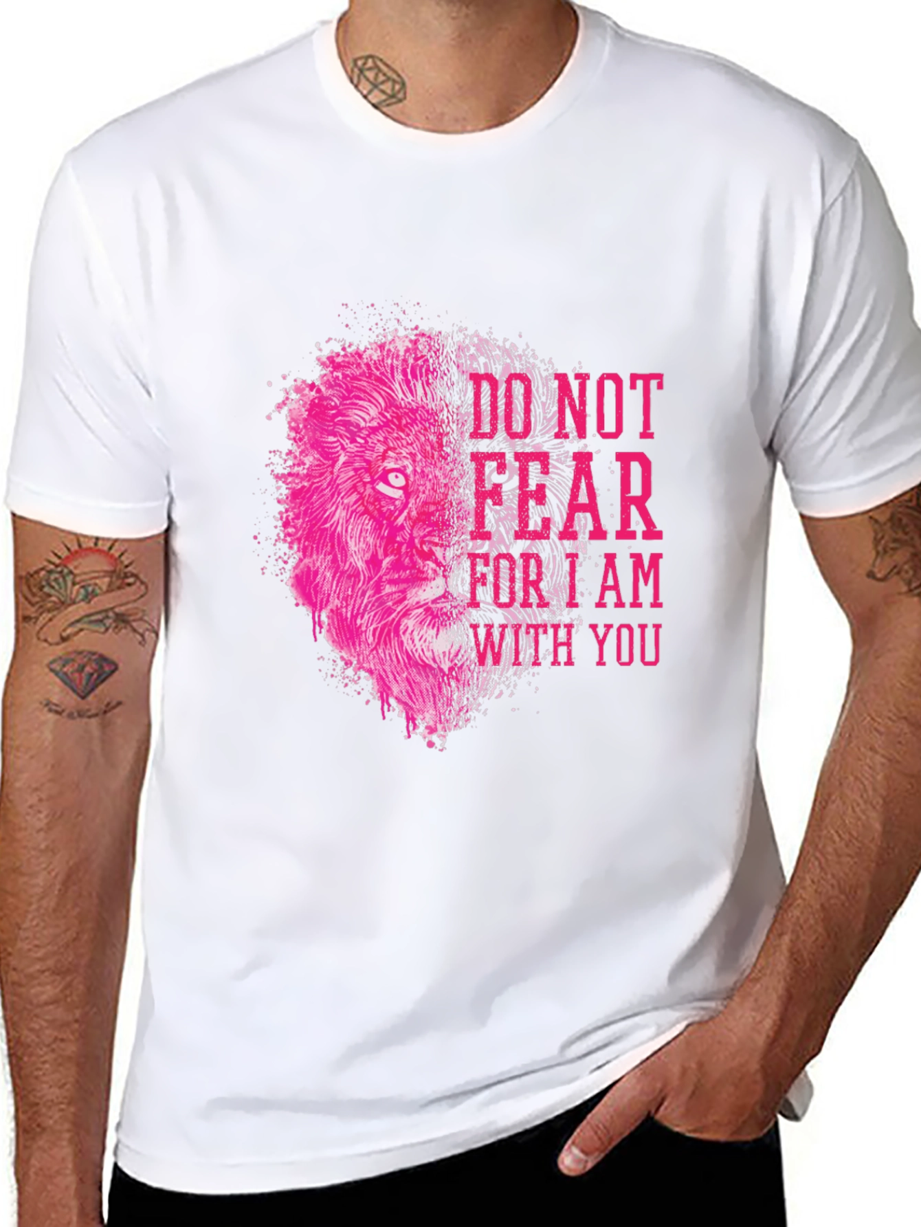 Lion Graphic Print Black T-Shirt