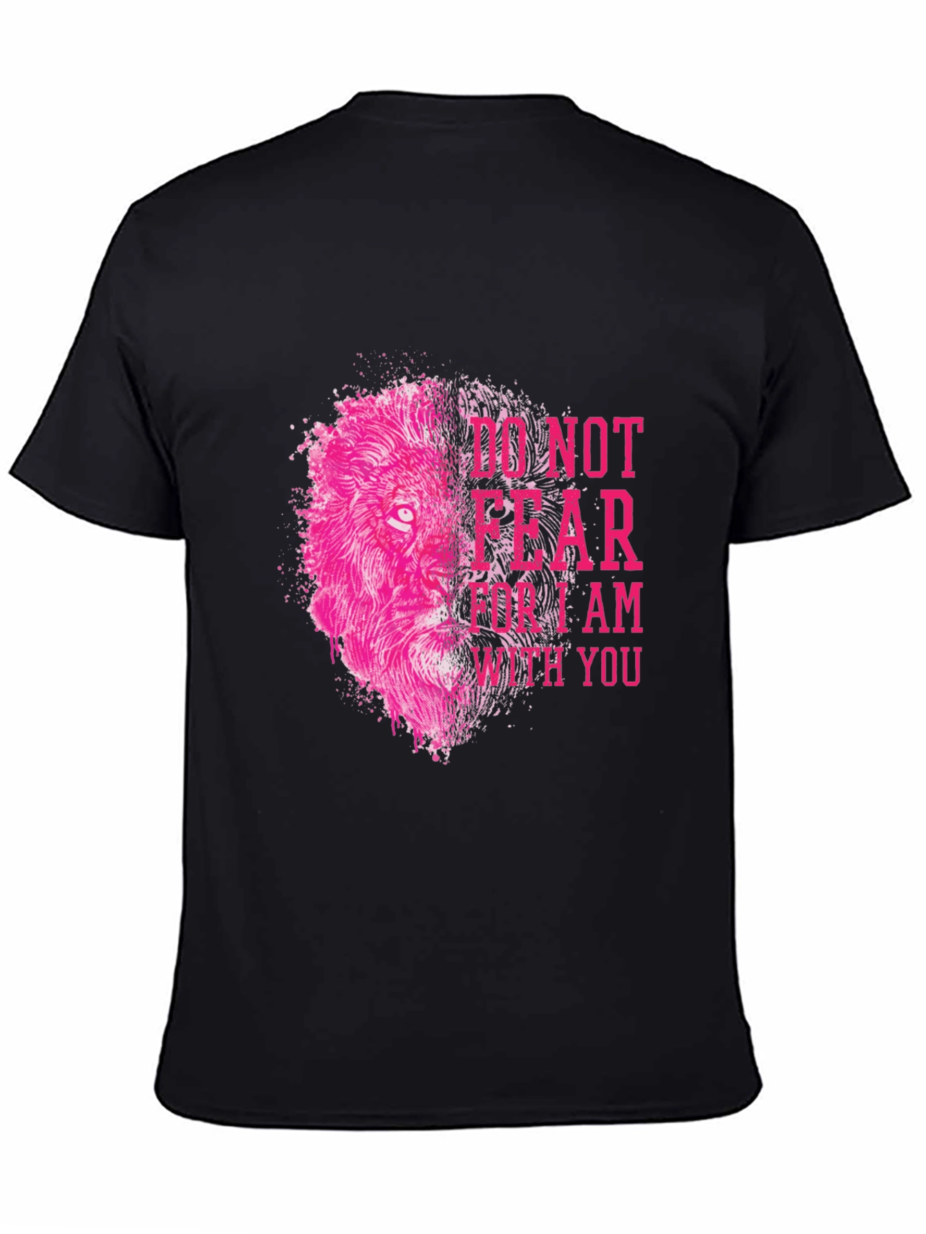 Lion Graphic Print Black T-Shirt