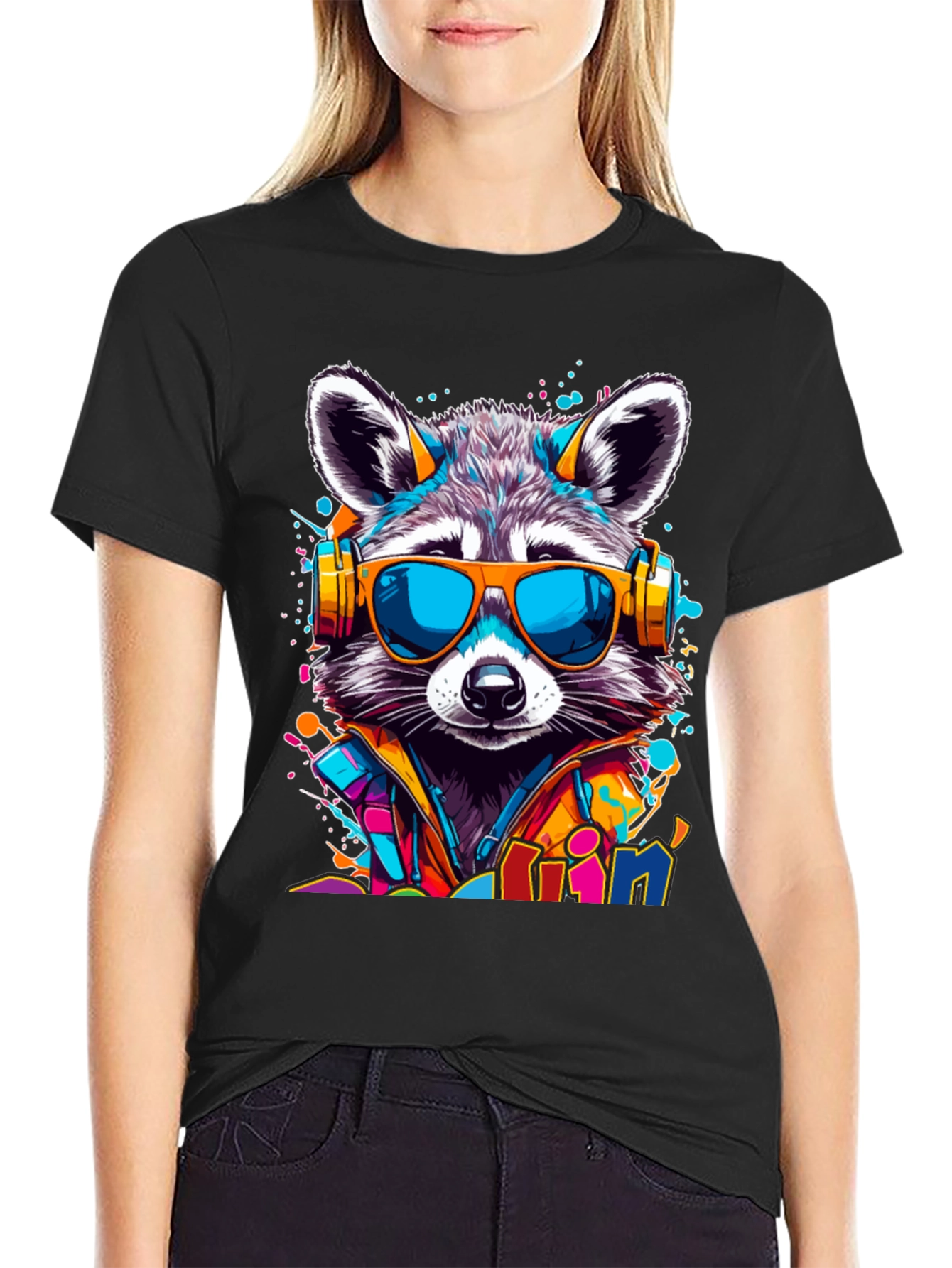 Raccoon DJ T-Shirt - Cool Animal Graphic Tee