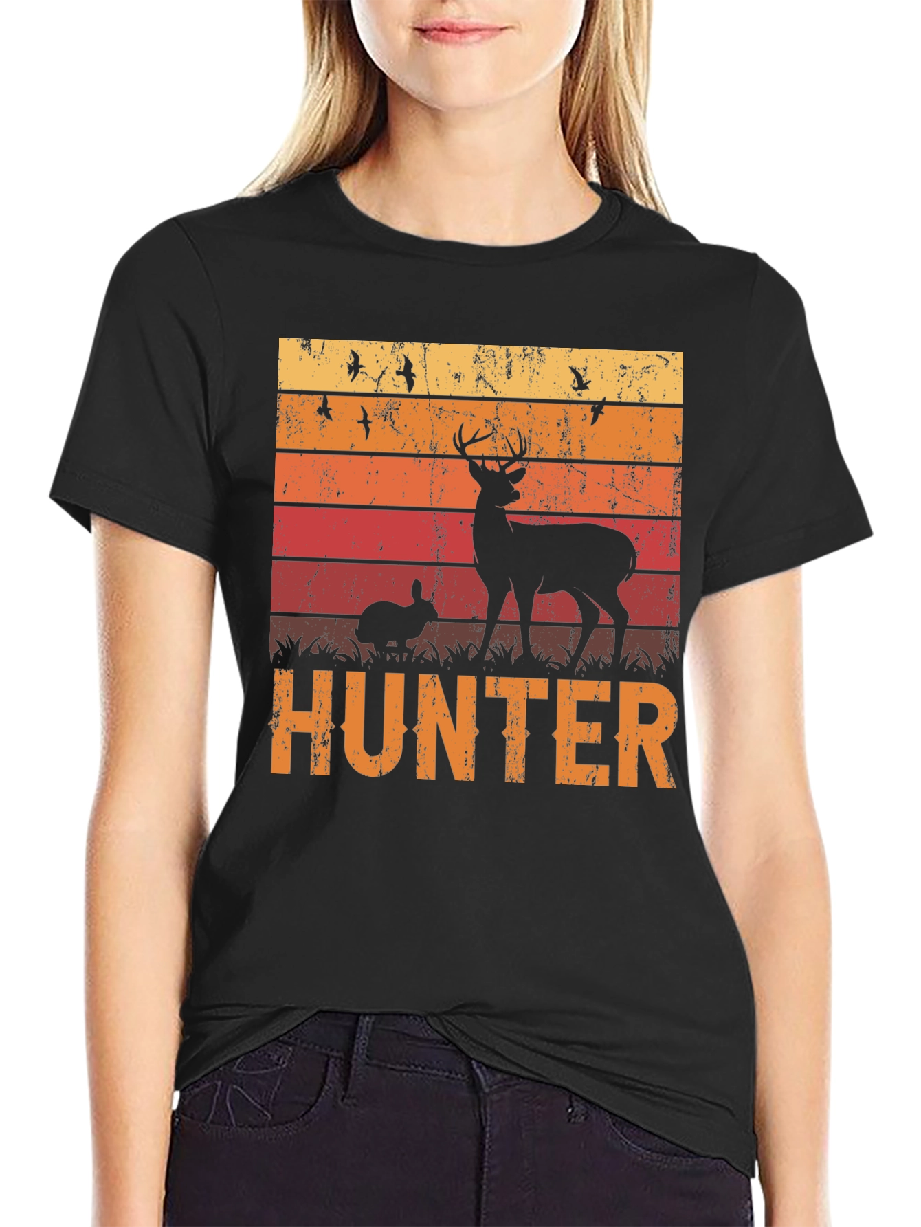 Hunter T-Shirt - Deer and Rabbit Graphic Tee