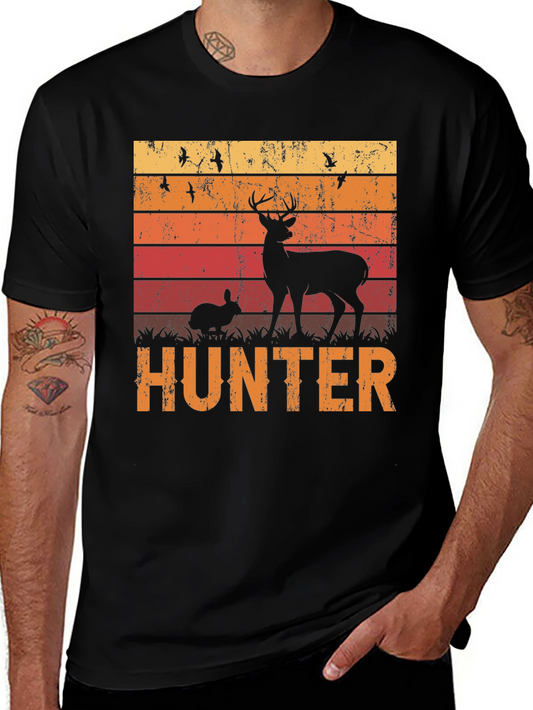 Hunter T-Shirt - Deer and Rabbit Graphic Tee