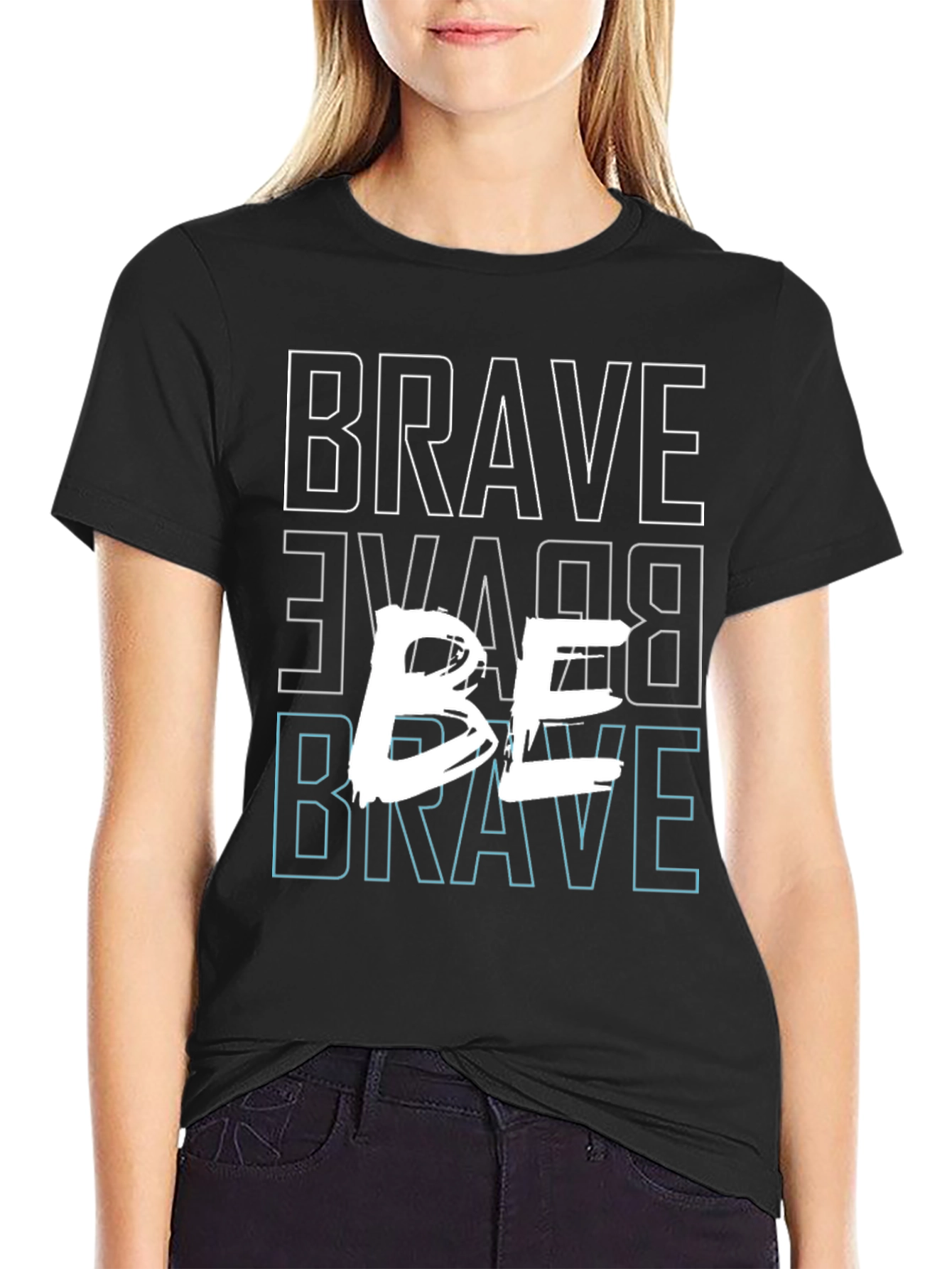 Be Brave Graphic Tee - Mens Casual Black T-Shirt