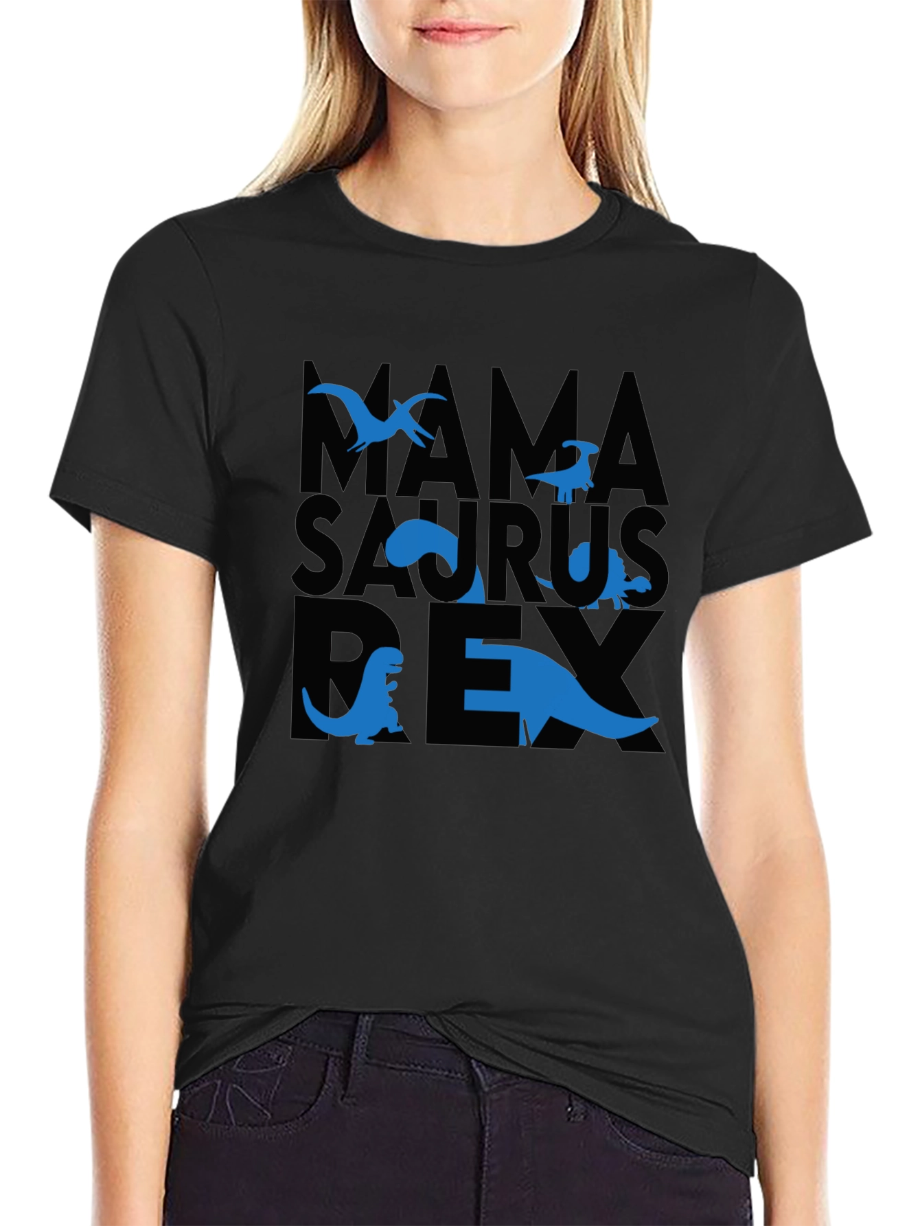 Mama Saurus Rex Dinosaur Graphic T-Shirt