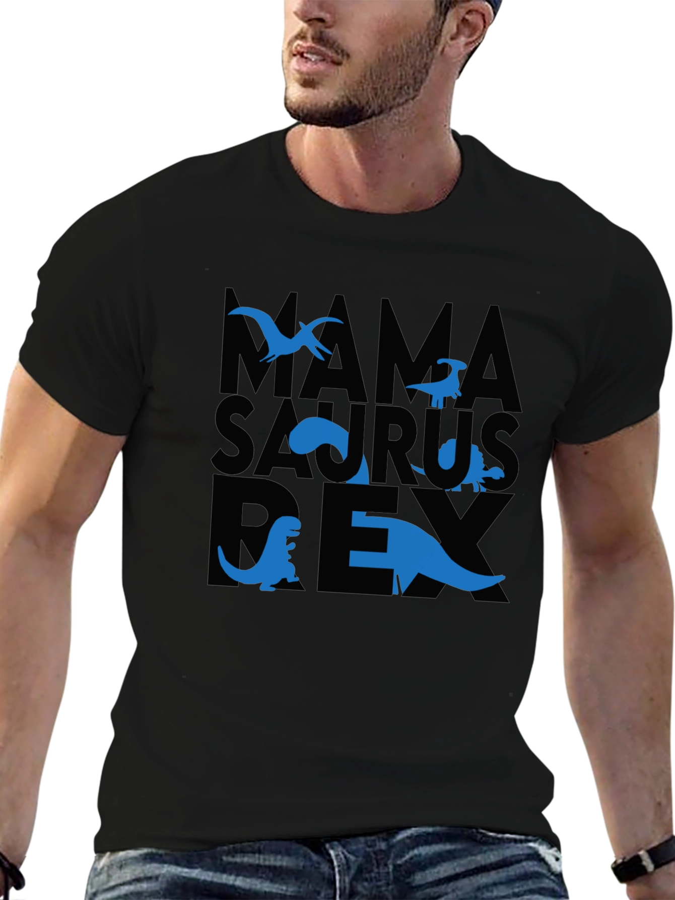 Mama Saurus Rex Dinosaur Graphic T-Shirt