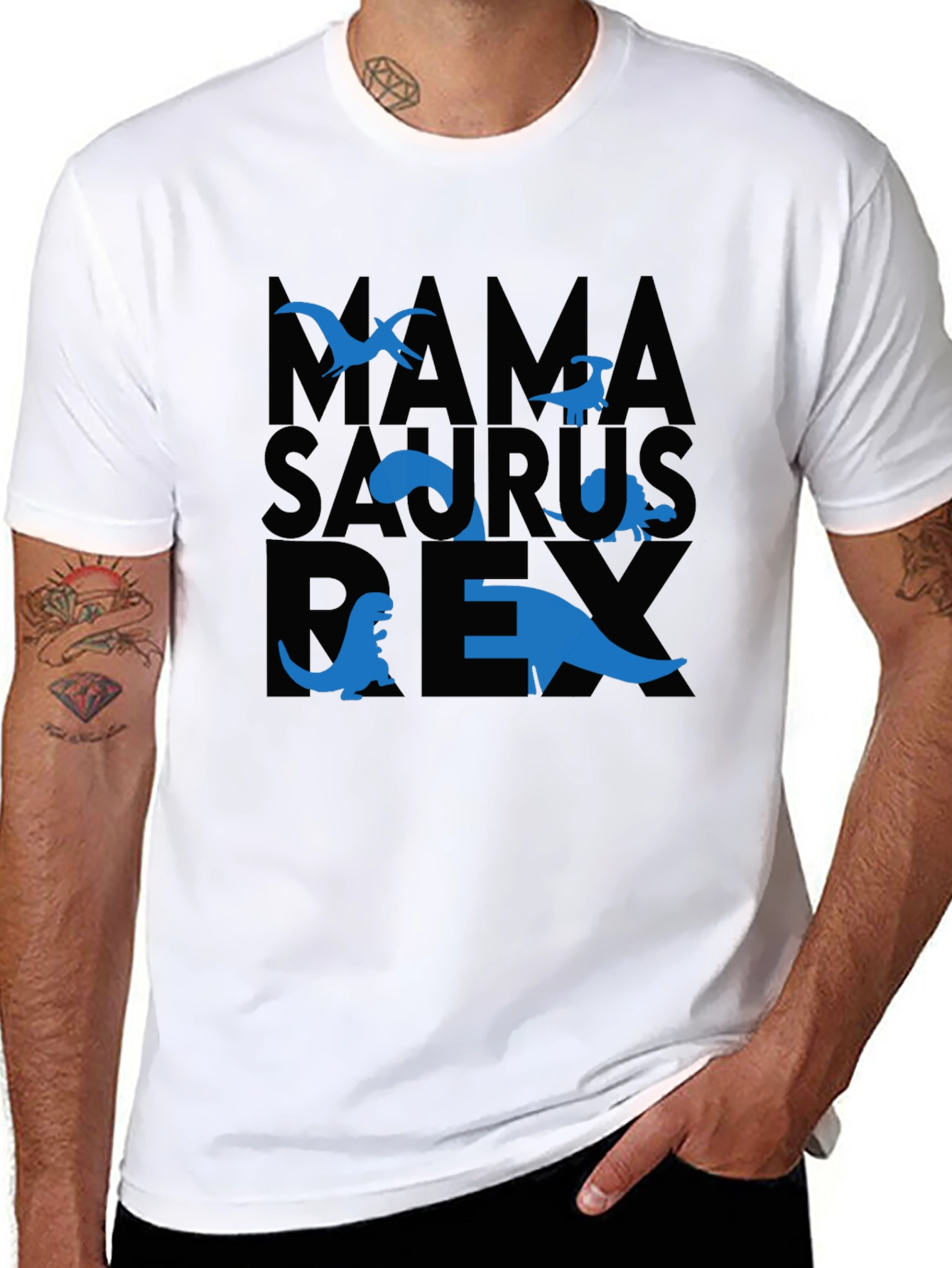 Mama Saurus Rex Dinosaur Graphic T-Shirt