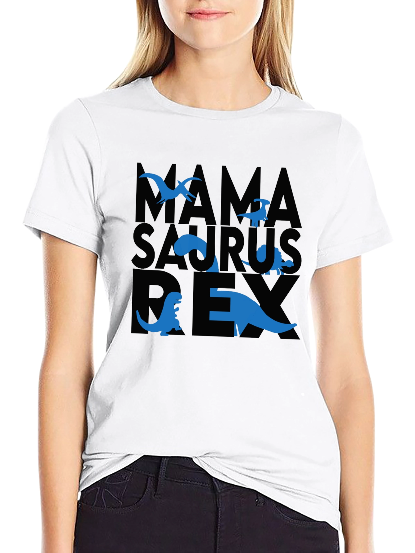 Mama Saurus Rex Dinosaur Graphic T-Shirt