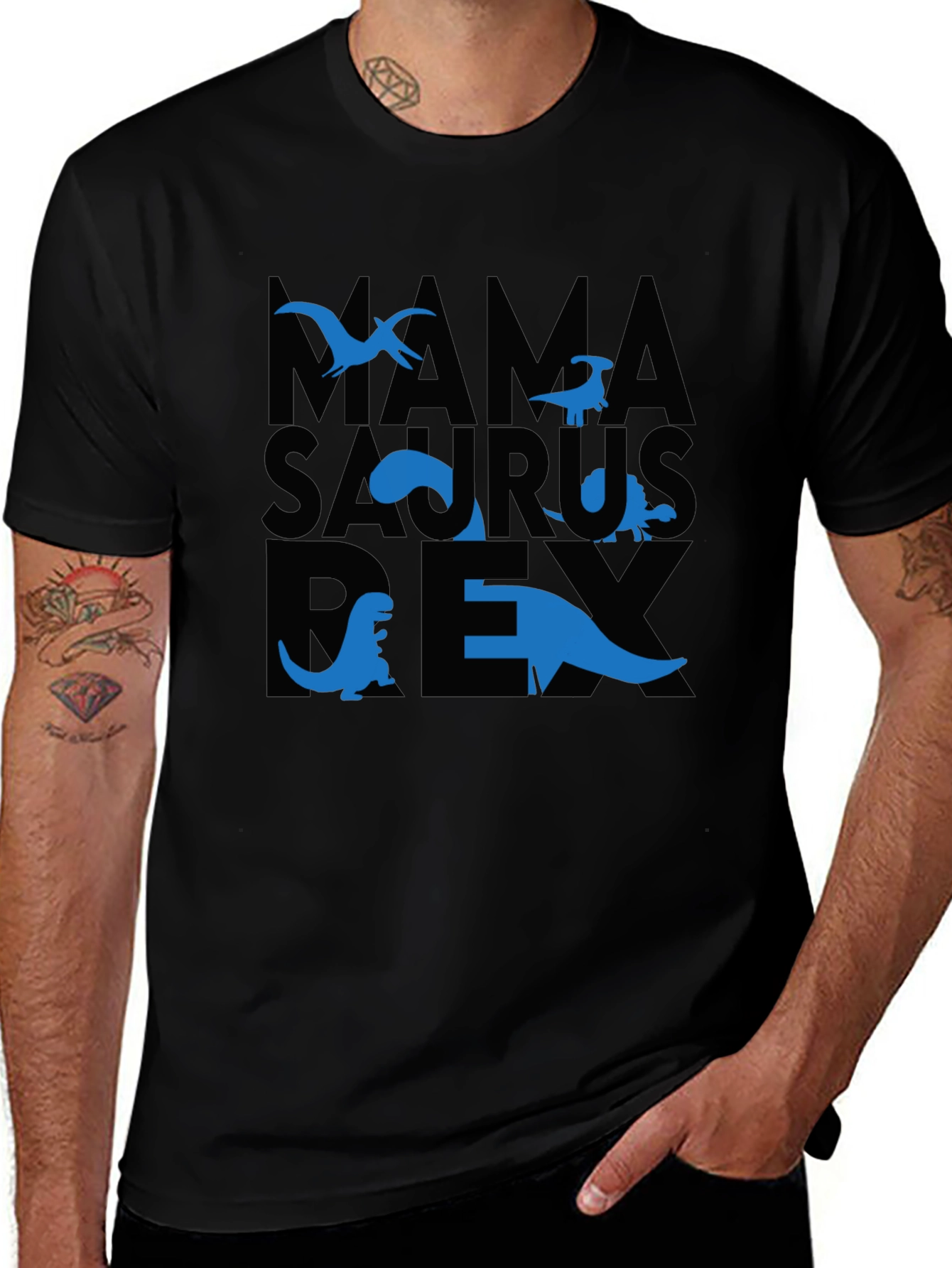 Mama Saurus Rex Dinosaur Graphic T-Shirt