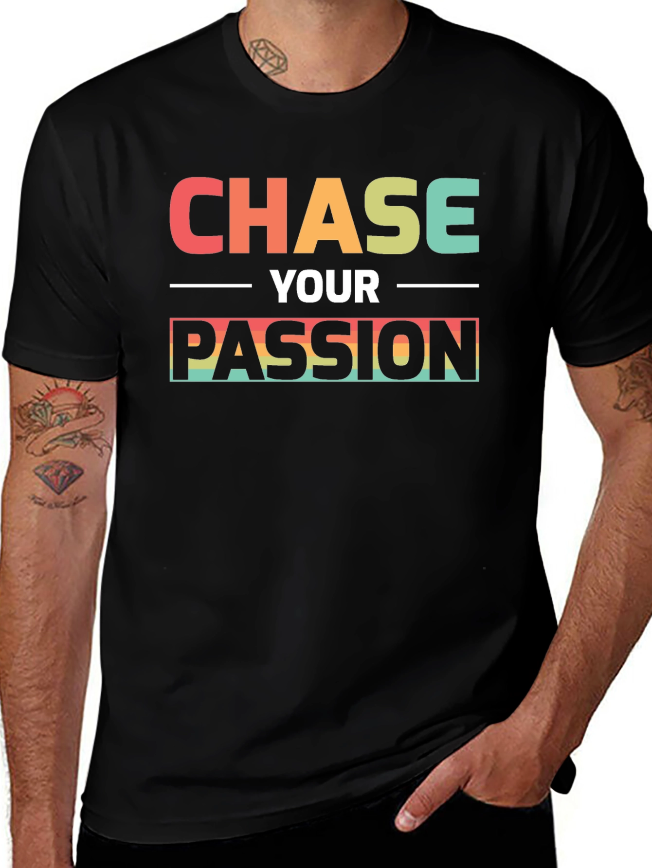 Chase Your Passion Black T-Shirt