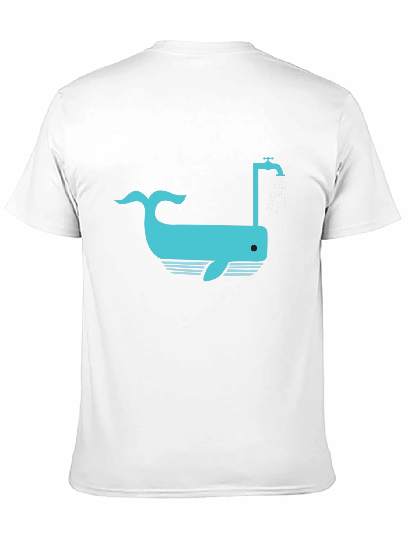 Whale Faucet Graphic Black T-Shirt