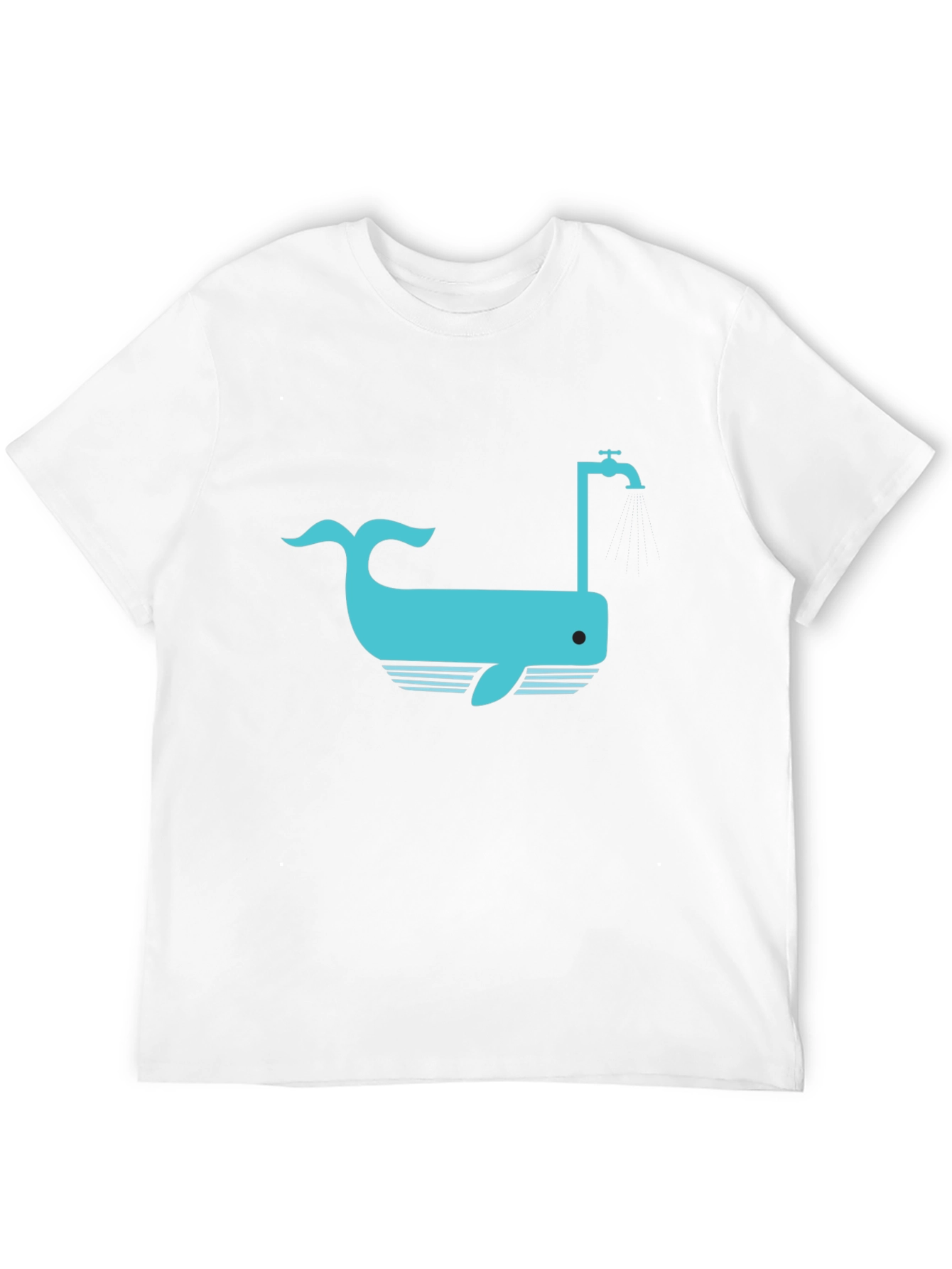 Whale Faucet Graphic Black T-Shirt