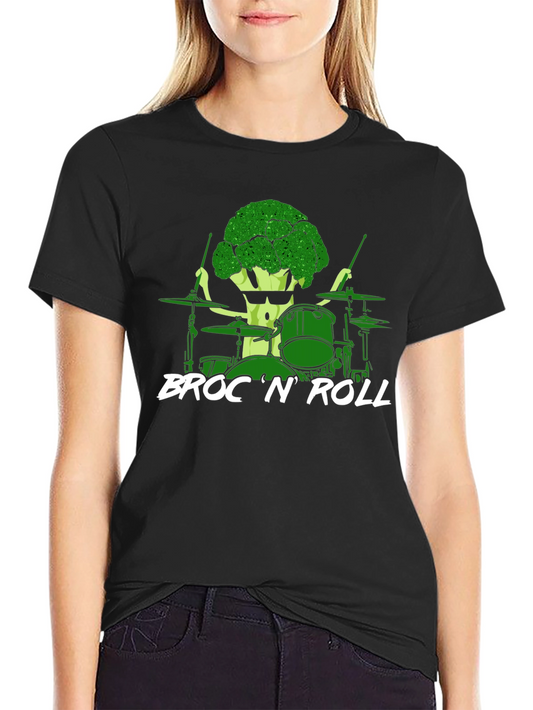 Broccoli Drummer T-Shirt - Broc N Roll Band Tee