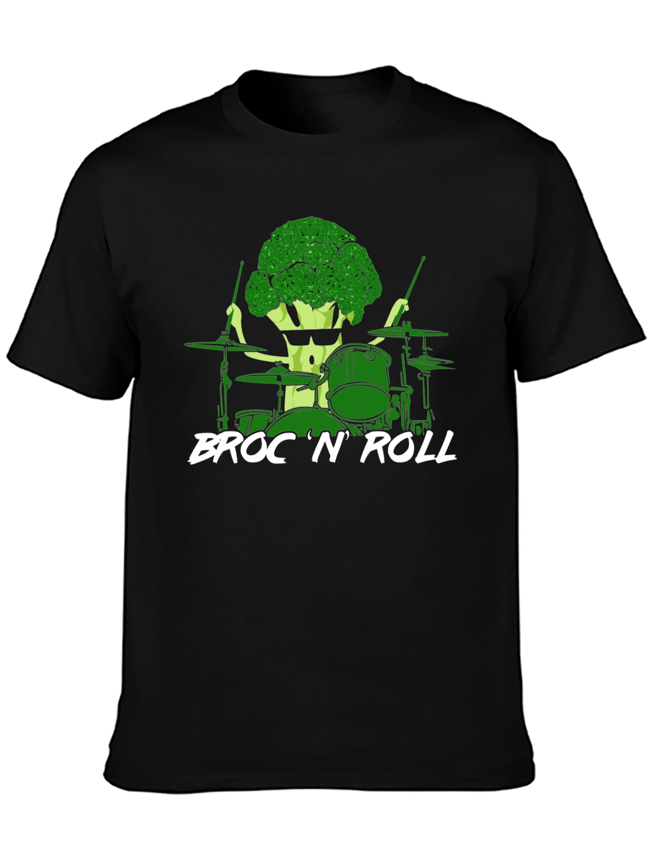 Broccoli Drummer T-Shirt - Broc N Roll Band Tee