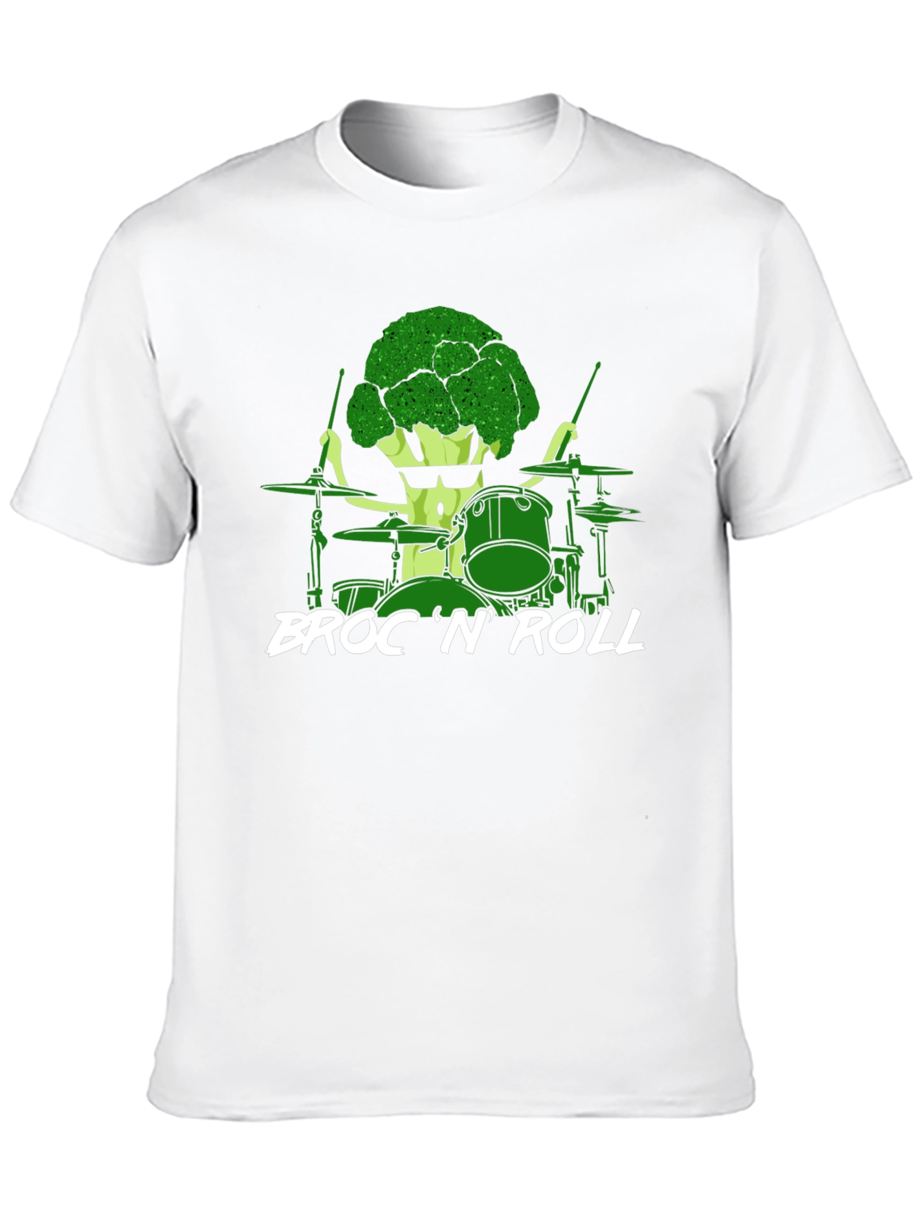 Broccoli Drummer T-Shirt - Broc N Roll Band Tee