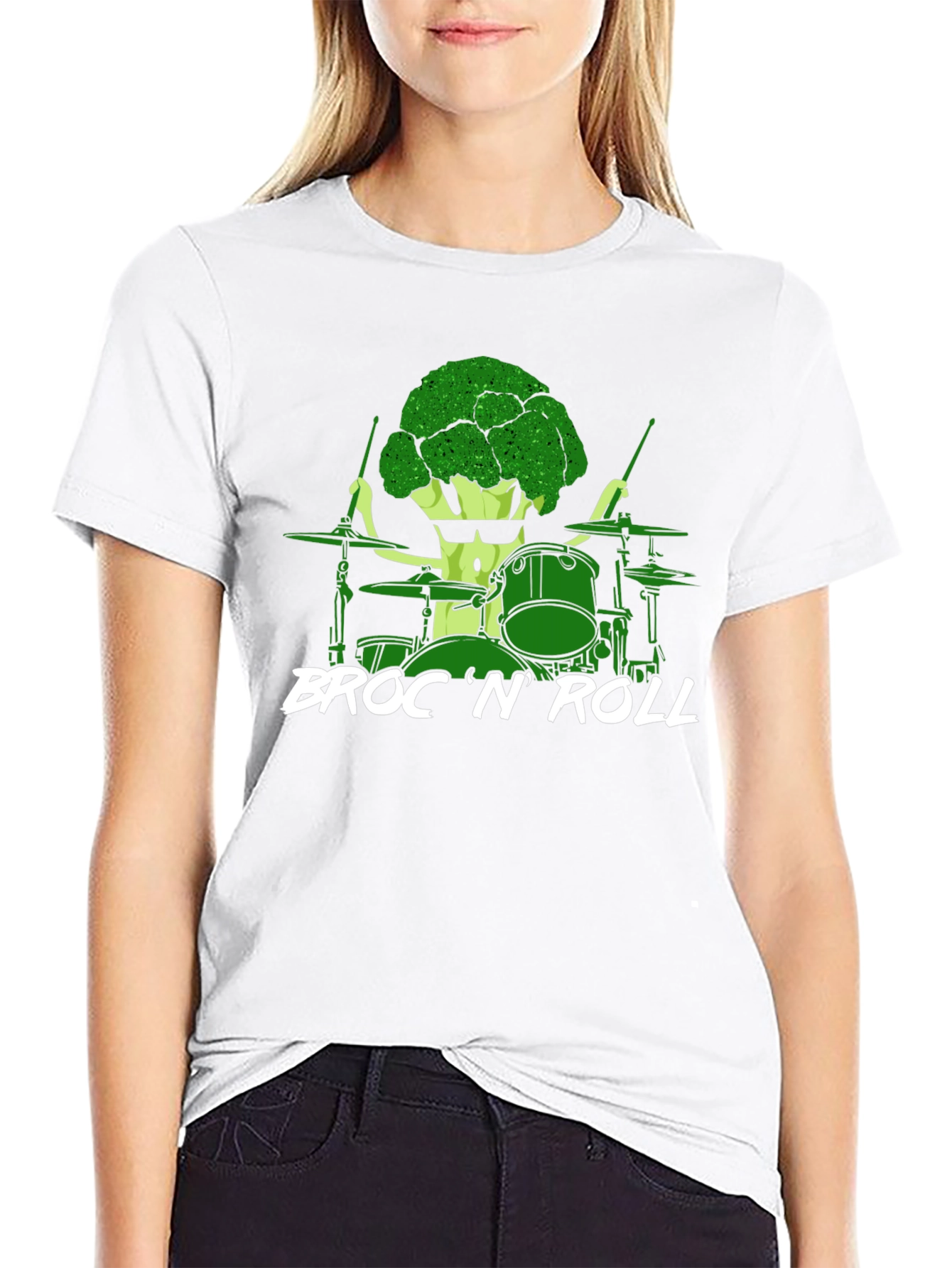 Broccoli Drummer T-Shirt - Broc N Roll Band Tee