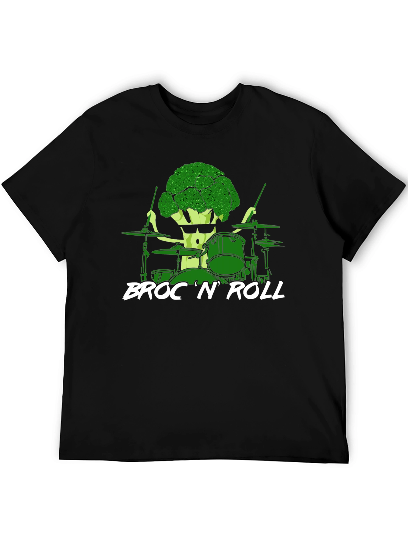 Broccoli Drummer T-Shirt - Broc N Roll Band Tee