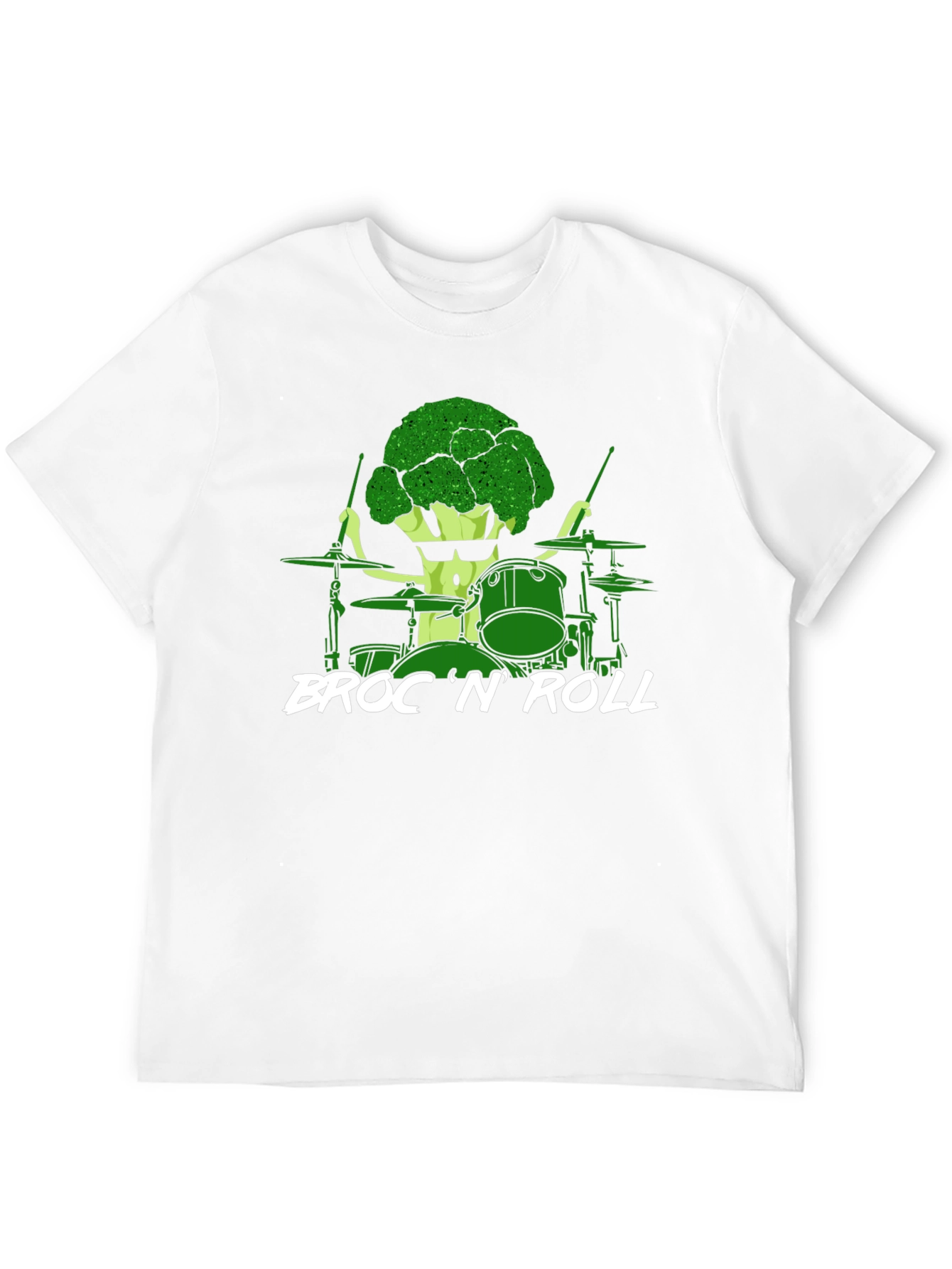 Broccoli Drummer T-Shirt - Broc N Roll Band Tee