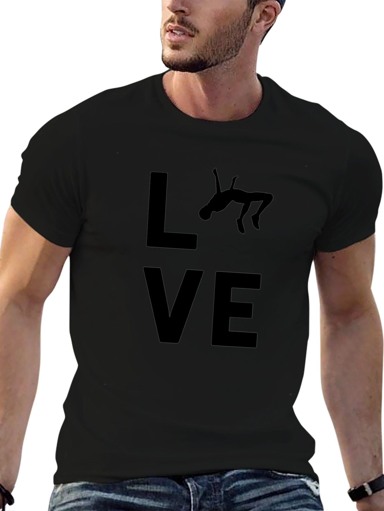 Love High Jump Black Graphic T-Shirt