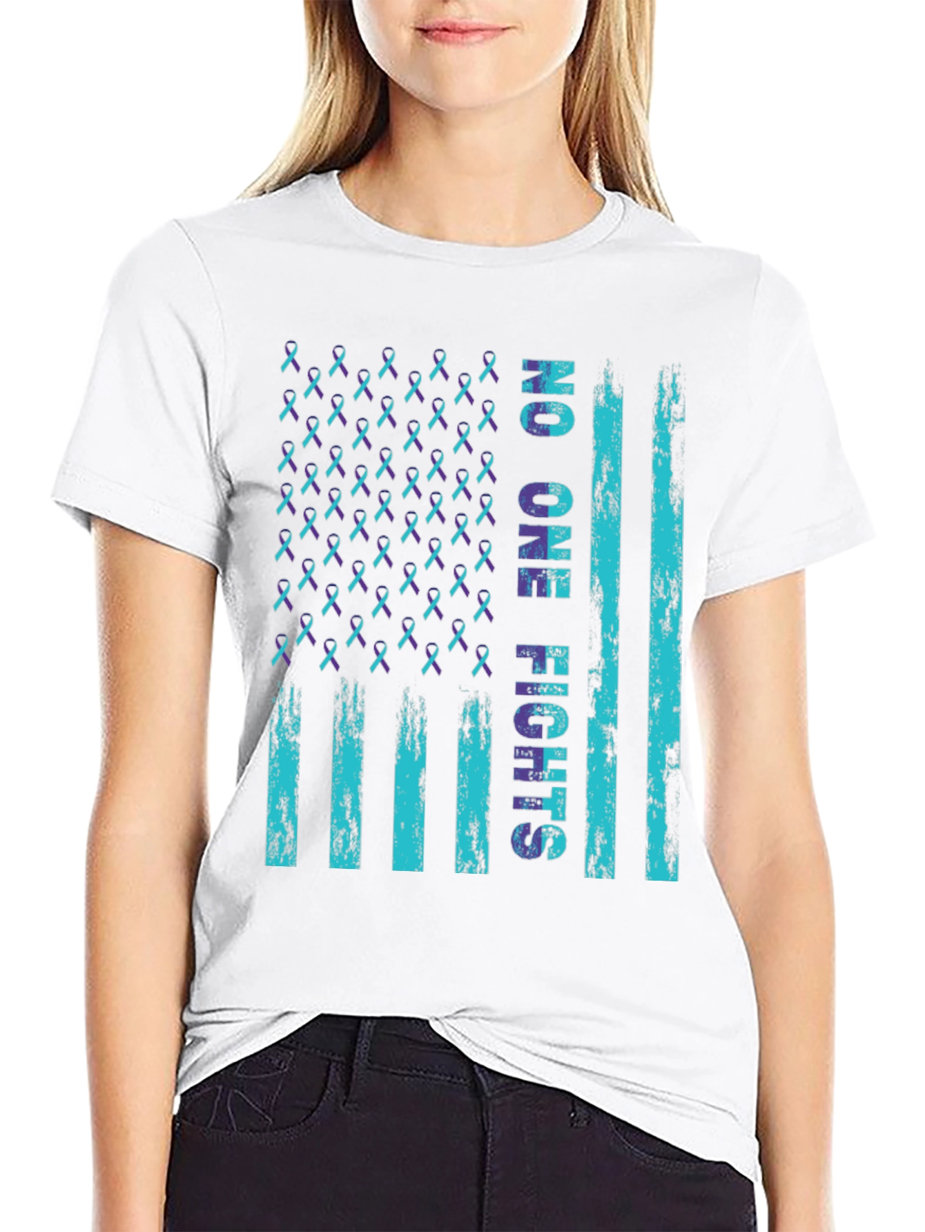 No One Fights Alone Awareness Flag T-Shirt