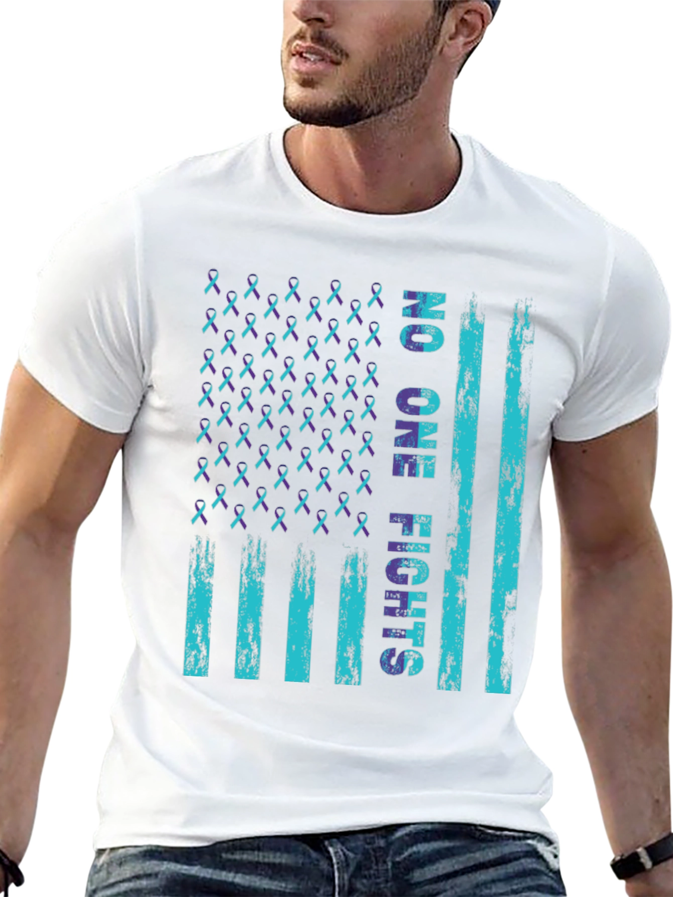 No One Fights Alone Awareness Flag T-Shirt