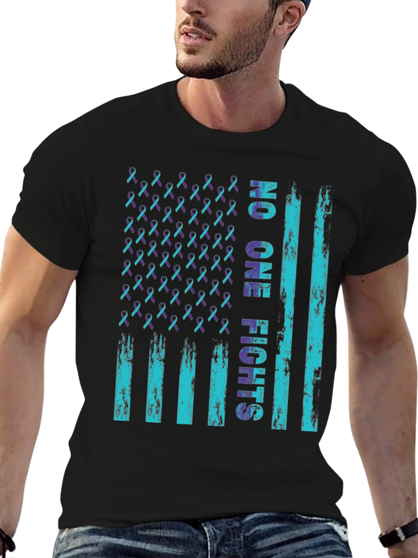 No One Fights Alone Awareness Flag T-Shirt