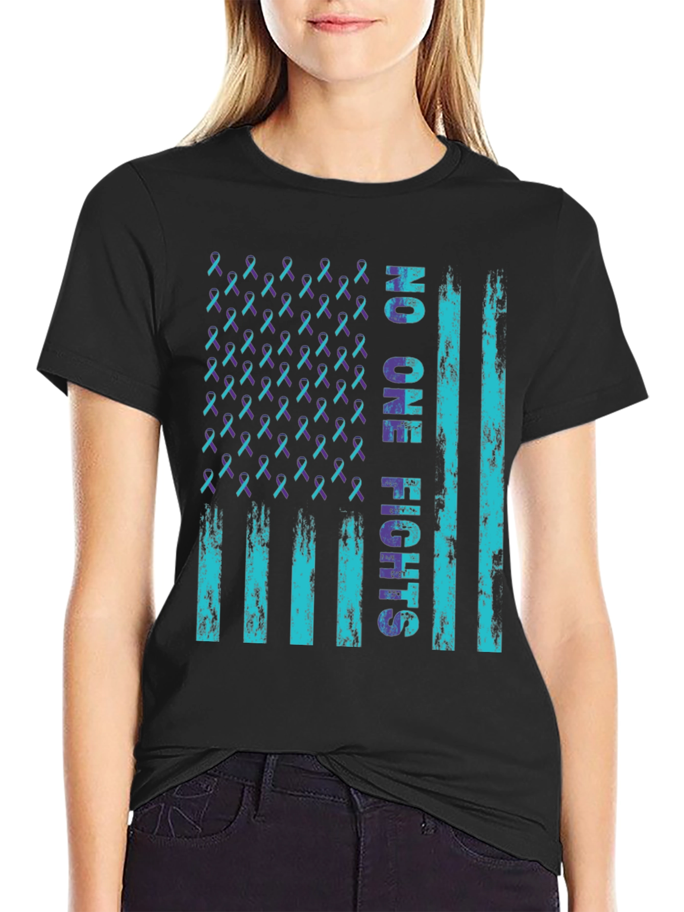 No One Fights Alone Awareness Flag T-Shirt