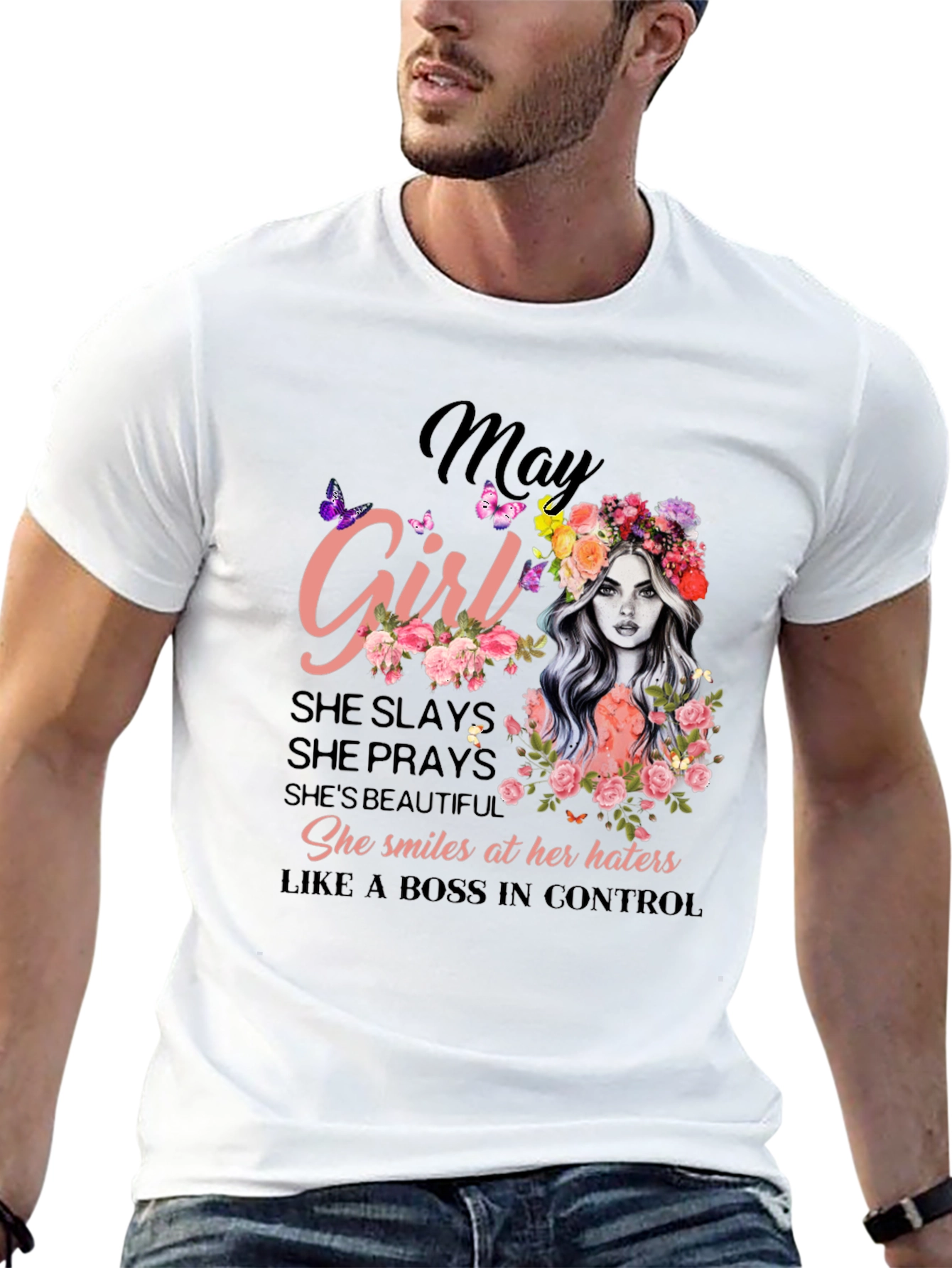 May Girl T-Shirt - Slaying Since Birth