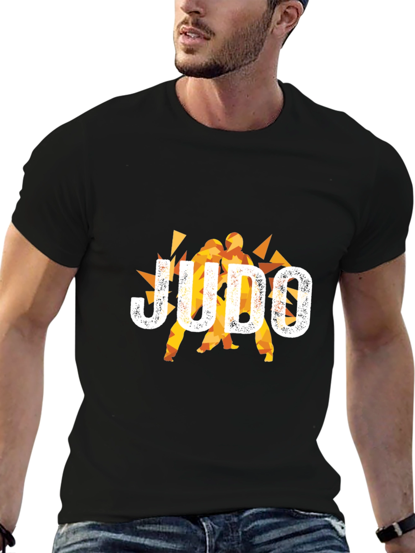 Judo Graphic Print Black T-Shirt