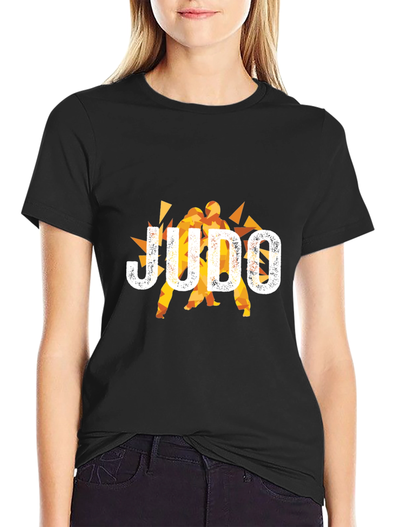 Judo Graphic Print Black T-Shirt