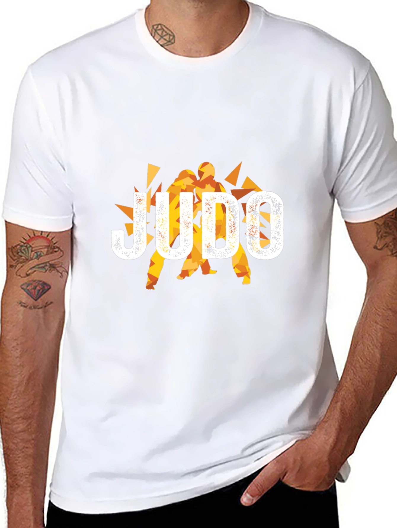 Judo Graphic Print Black T-Shirt