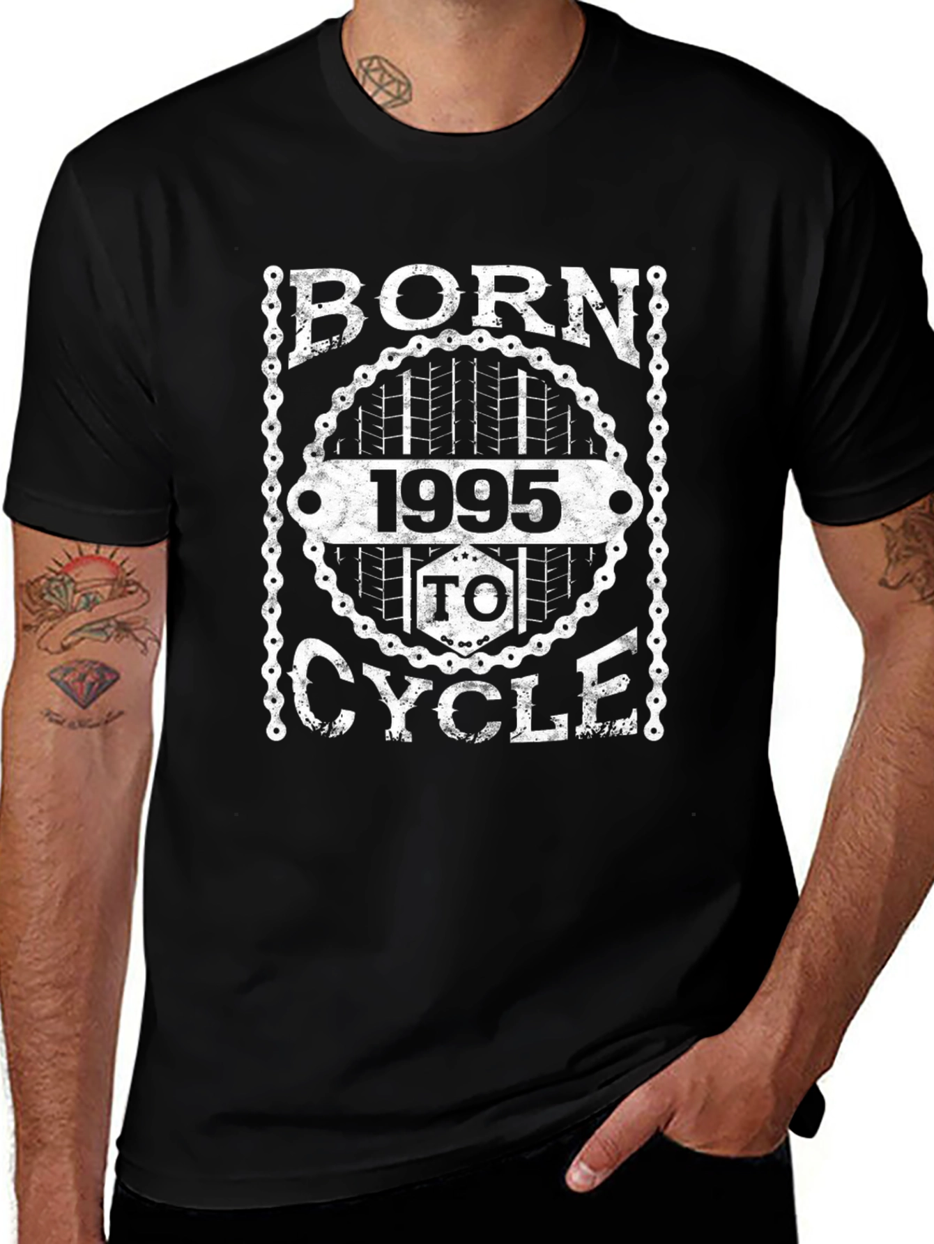 Born 1995 to Cycle Graphic Tee - Black