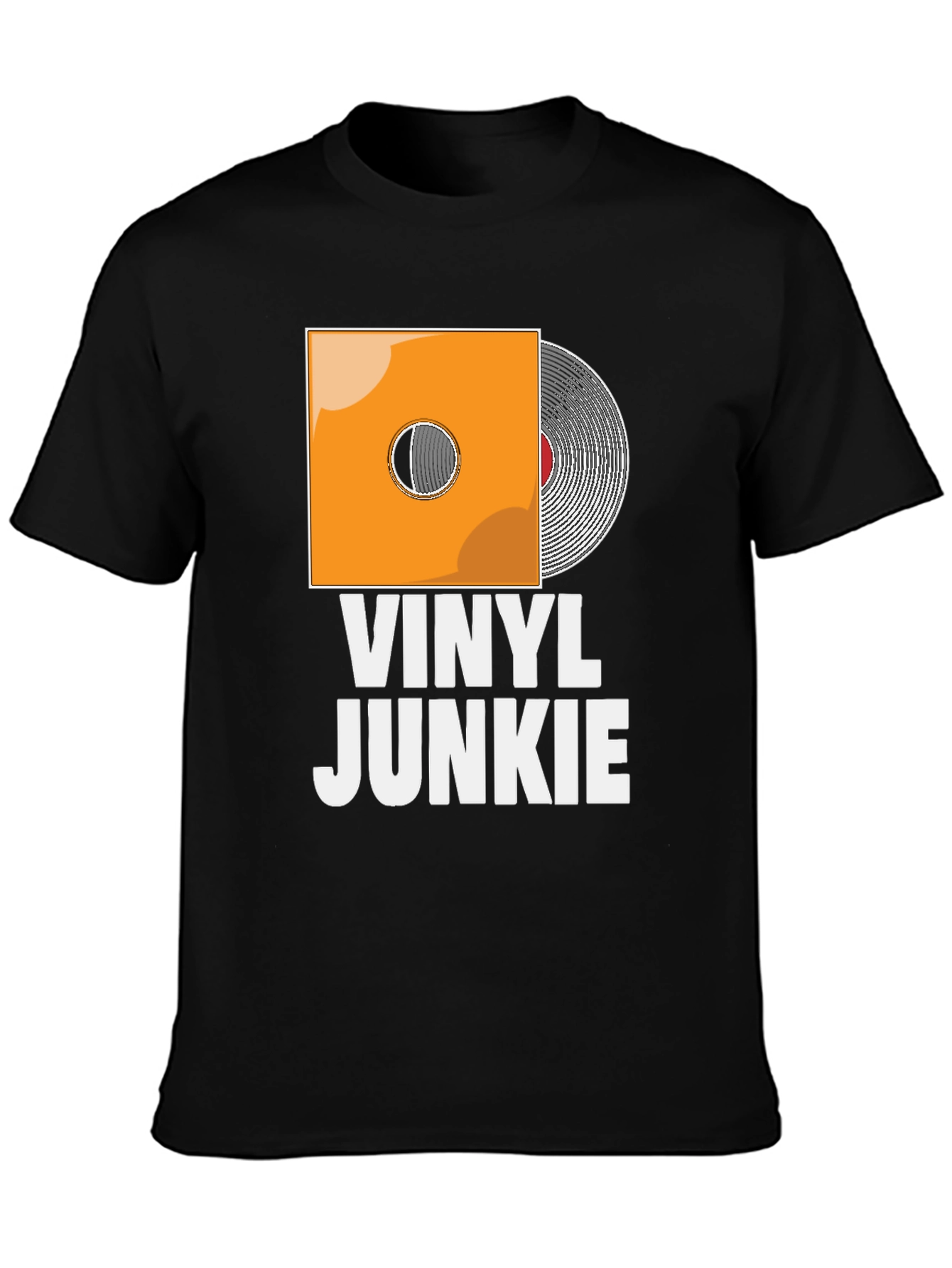 Vinyl Junkie T-Shirt - Black Graphic Tee