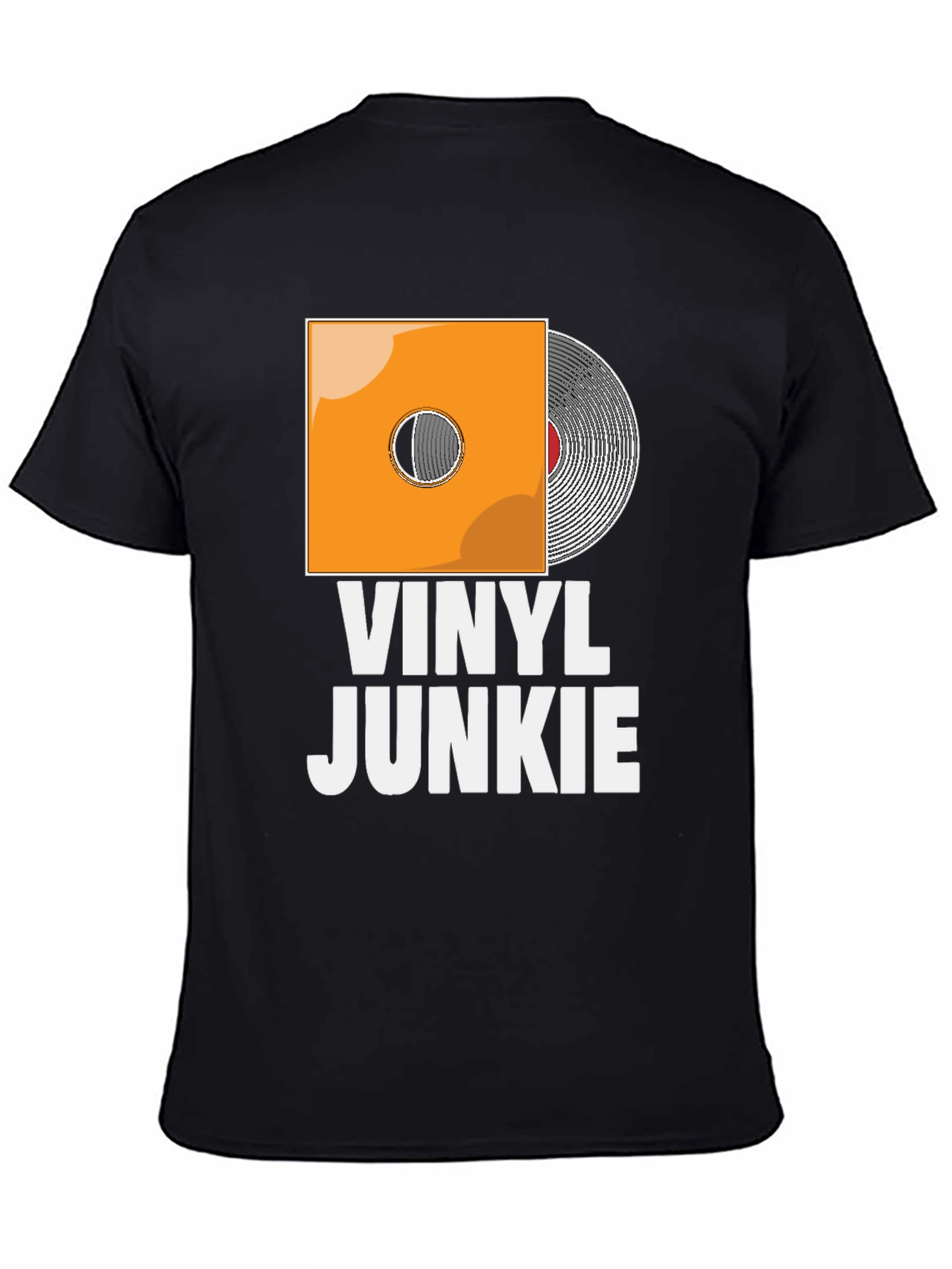 Vinyl Junkie T-Shirt - Black Graphic Tee