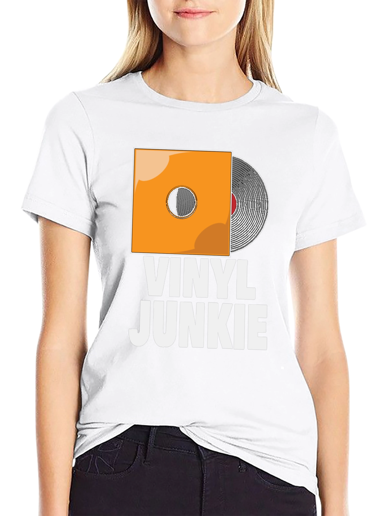 Vinyl Junkie T-Shirt - Black Graphic Tee