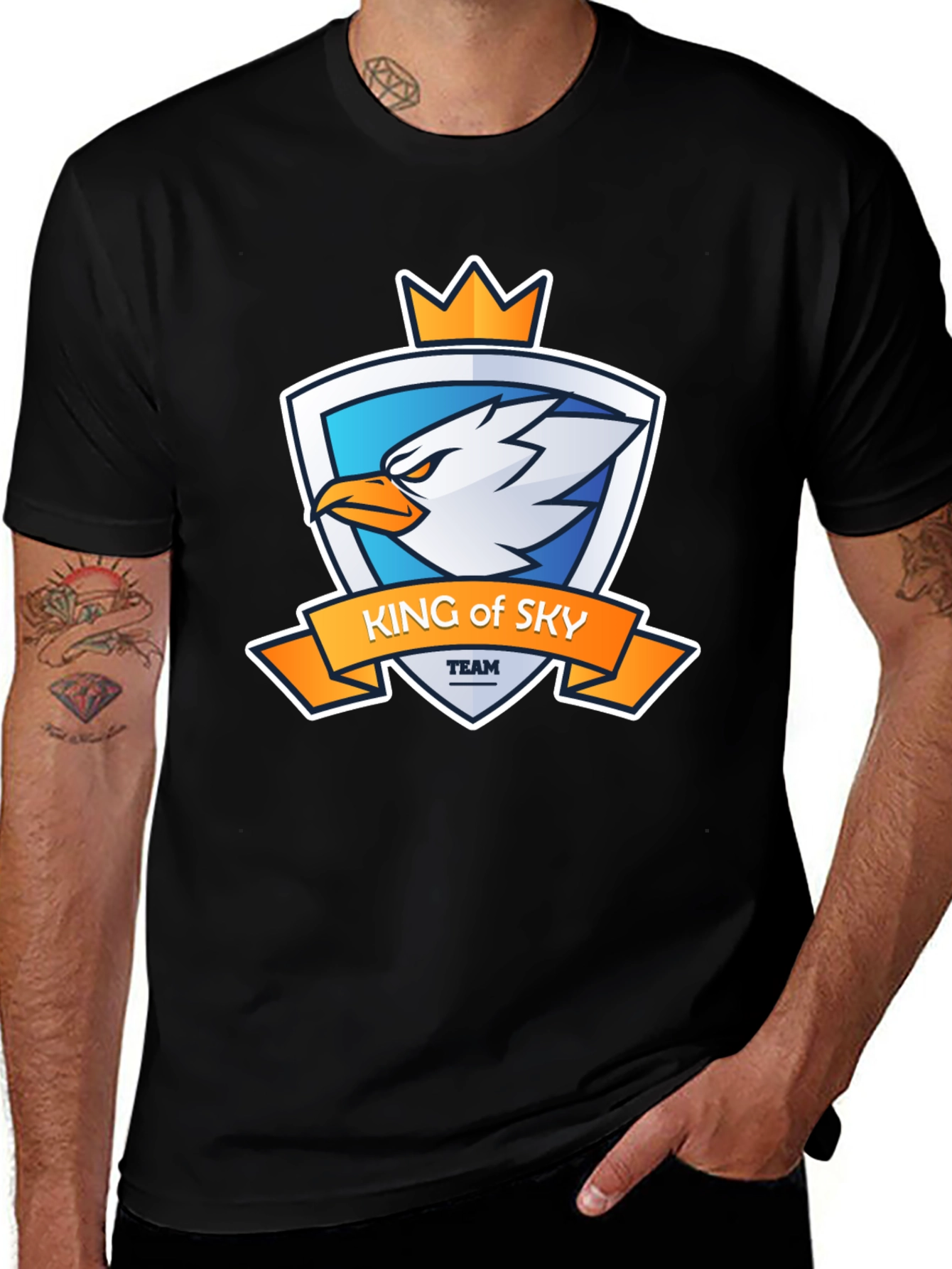 King of Sky Team Black Graphic T-Shirt