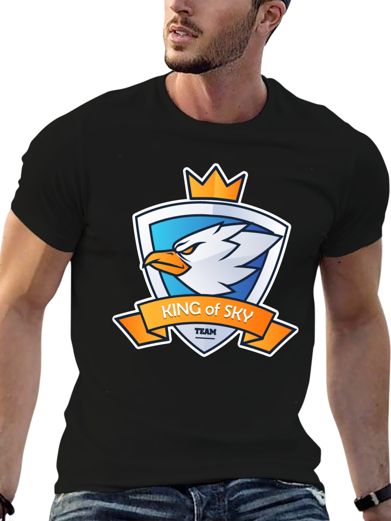 King of Sky Team Black Graphic T-Shirt