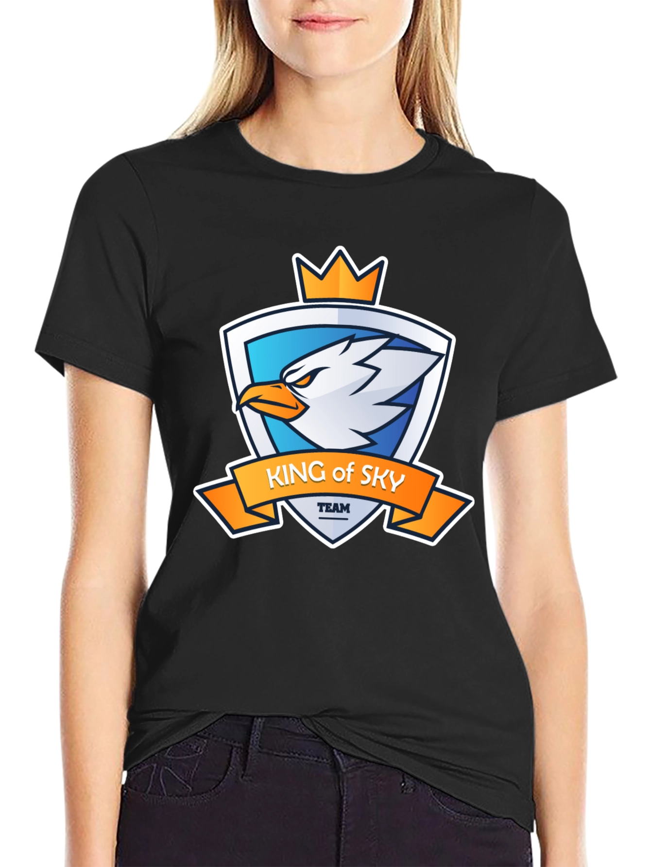 King of Sky Team Black Graphic T-Shirt