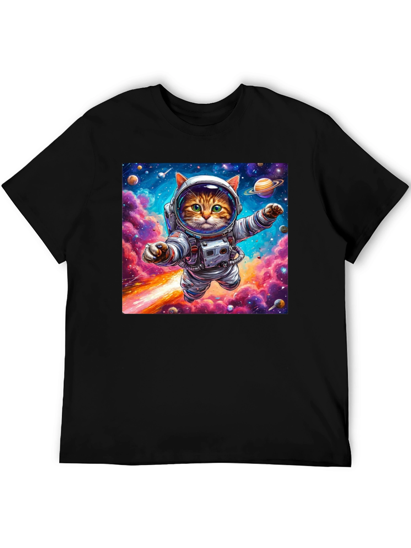 Astronaut Cat Graphic Tee - Space Adventure T-Shirt