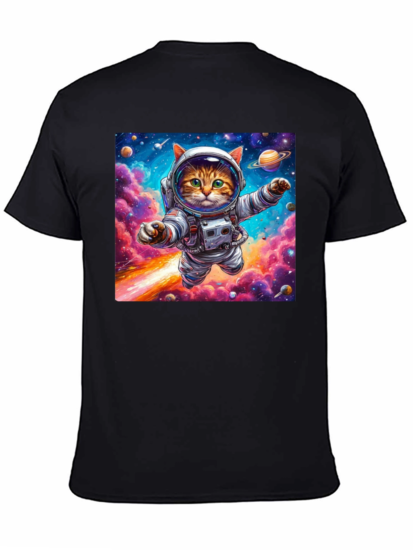 Astronaut Cat Graphic Tee - Space Adventure T-Shirt