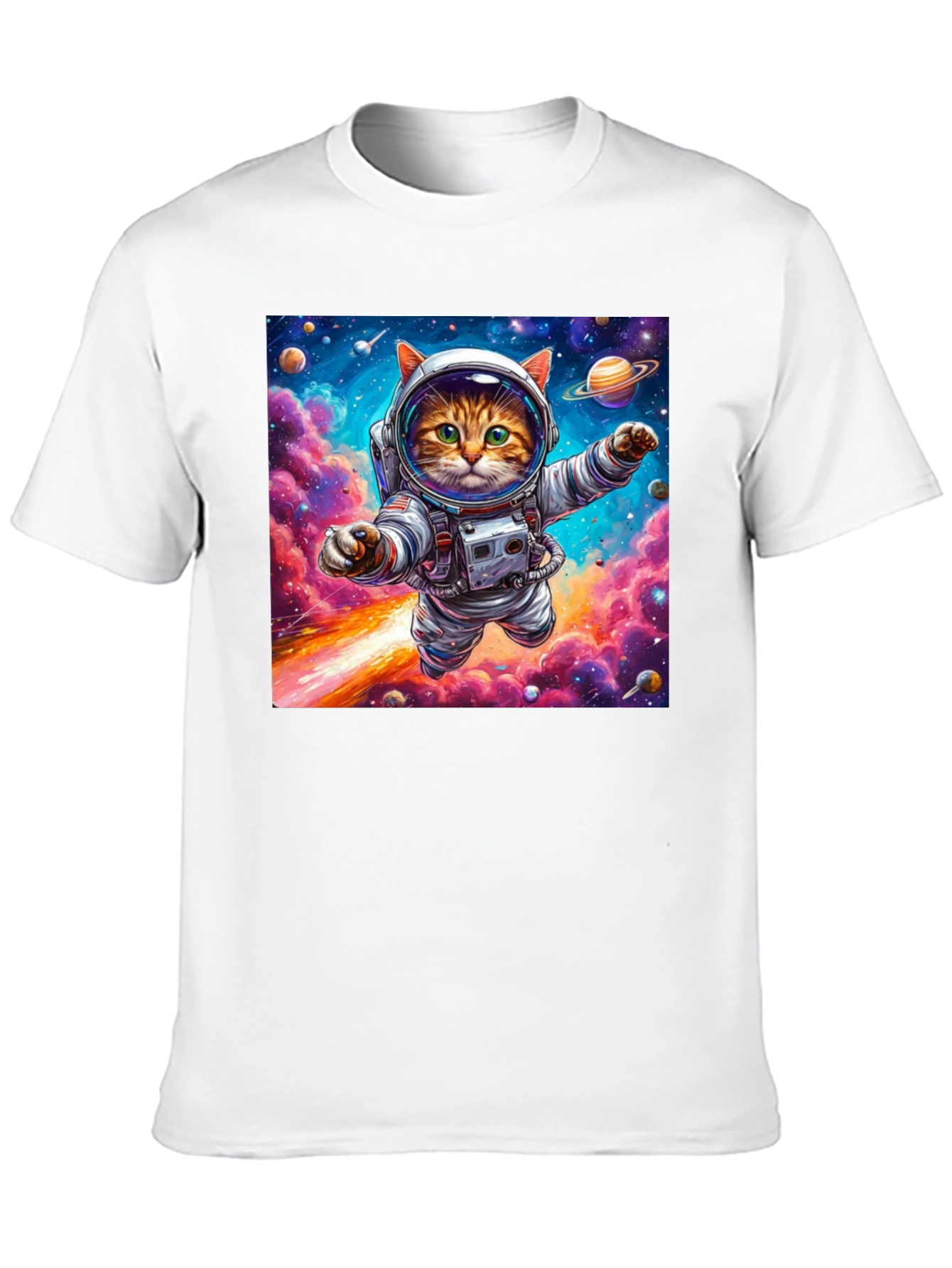 Astronaut Cat Graphic Tee - Space Adventure T-Shirt