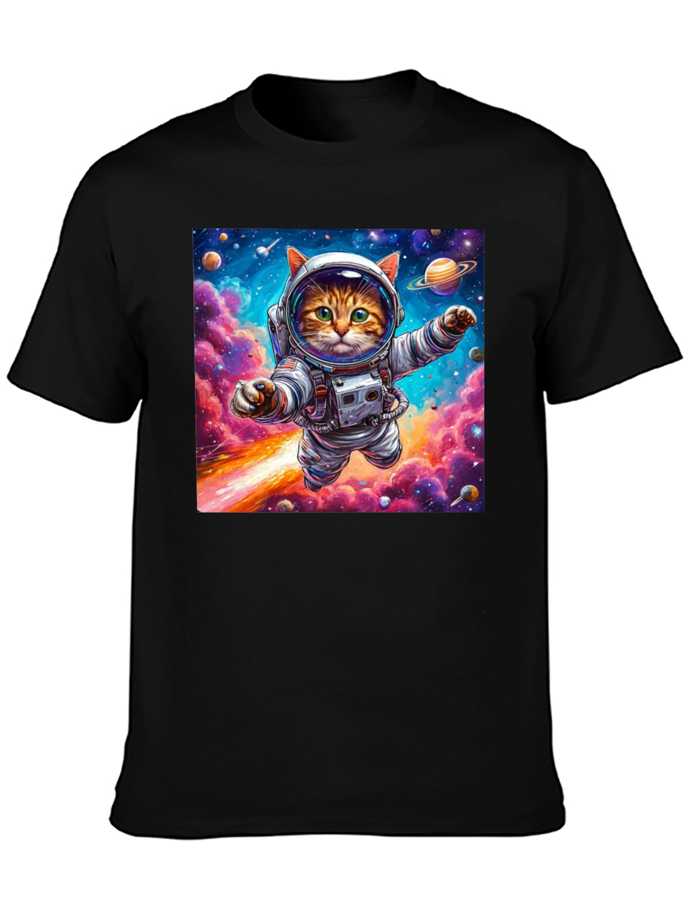 Astronaut Cat Graphic Tee - Space Adventure T-Shirt