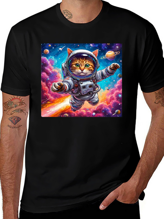 Astronaut Cat Graphic Tee - Space Adventure T-Shirt