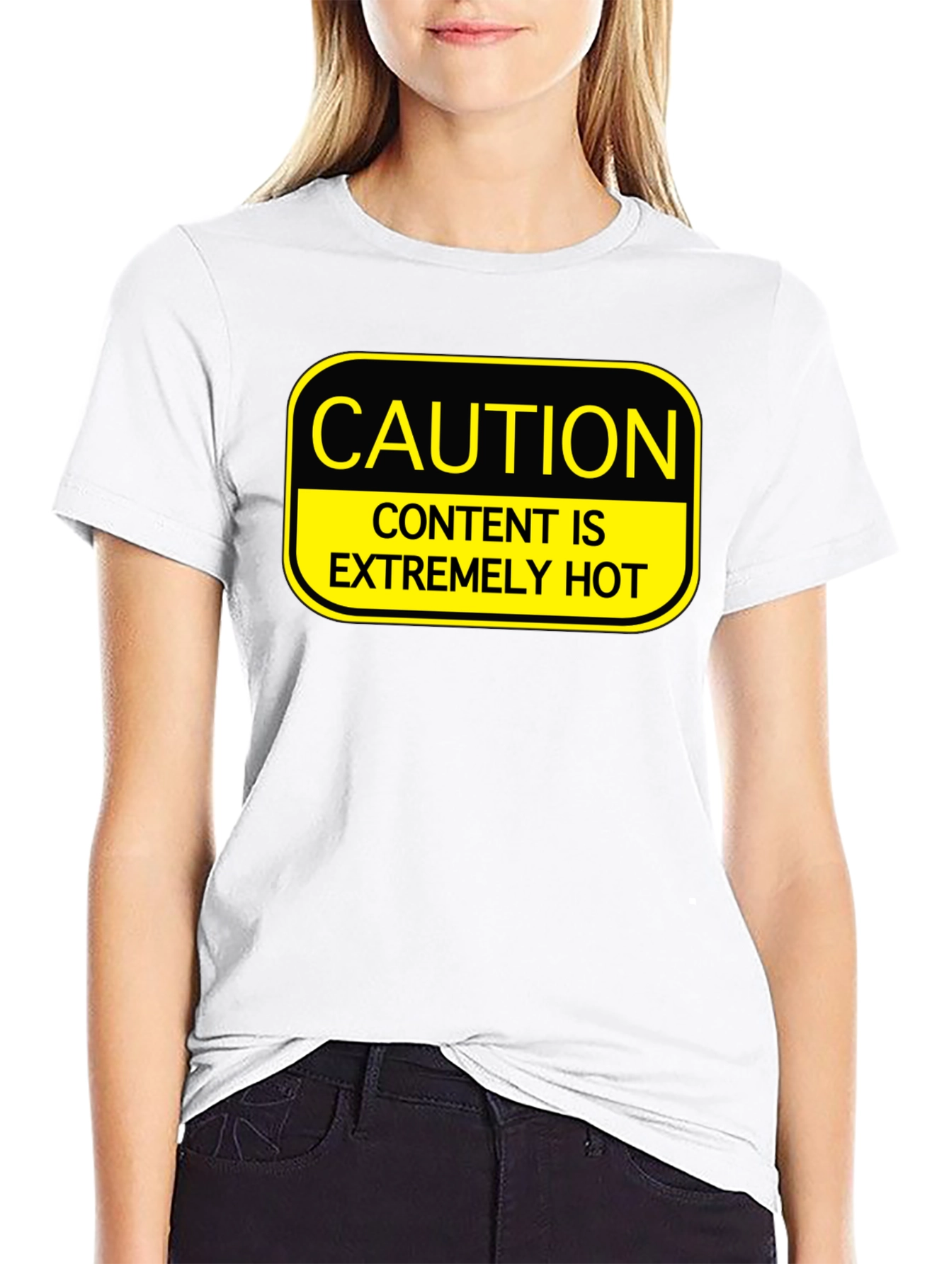 Caution Extremely Hot Content Graphic T-Shirt