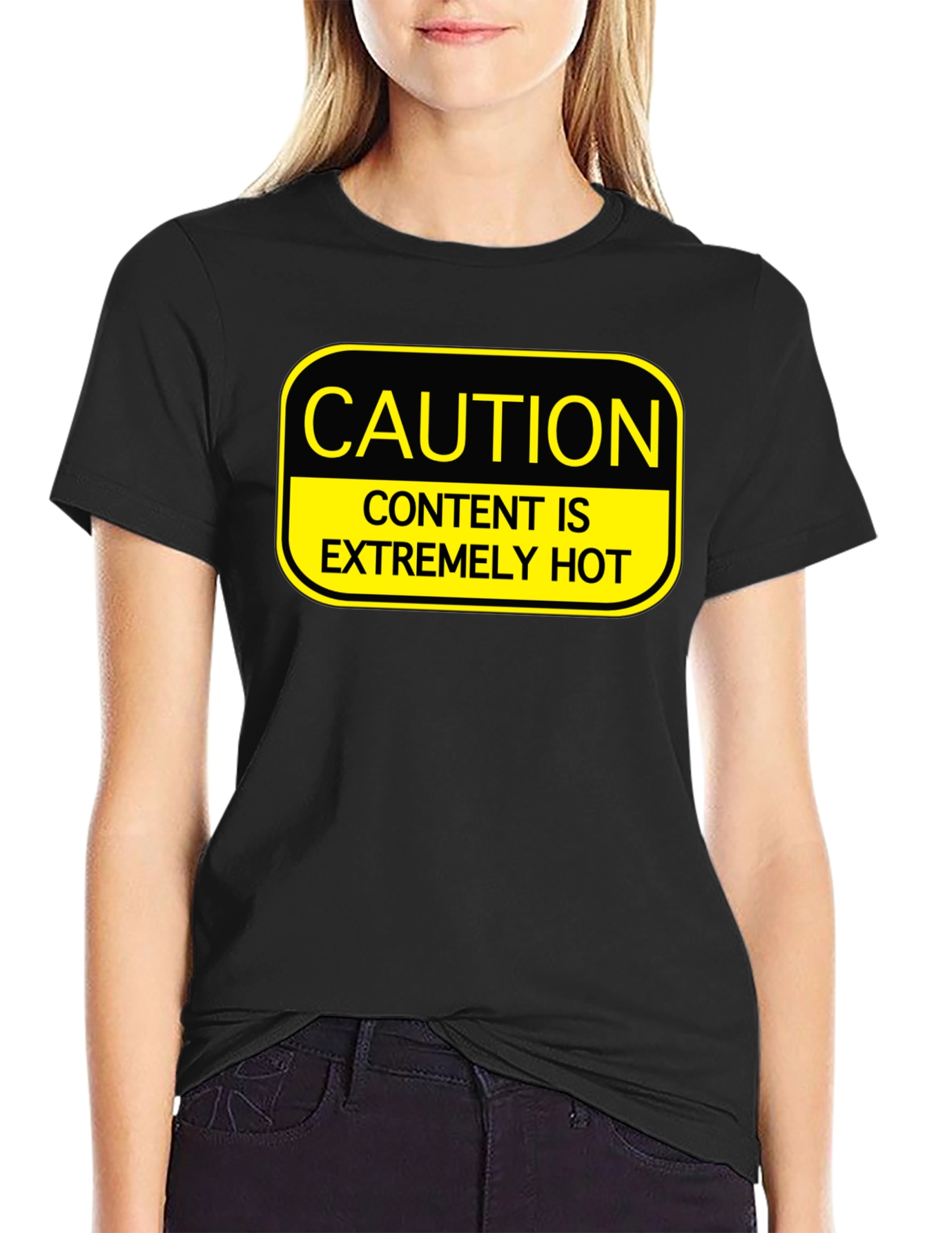 Caution Extremely Hot Content Graphic T-Shirt