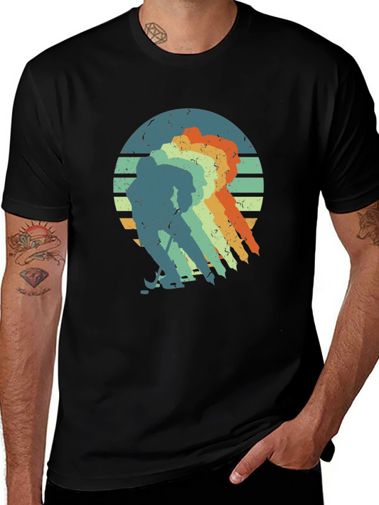 Retro Hockey Player T-Shirt - Vintage Style Tee